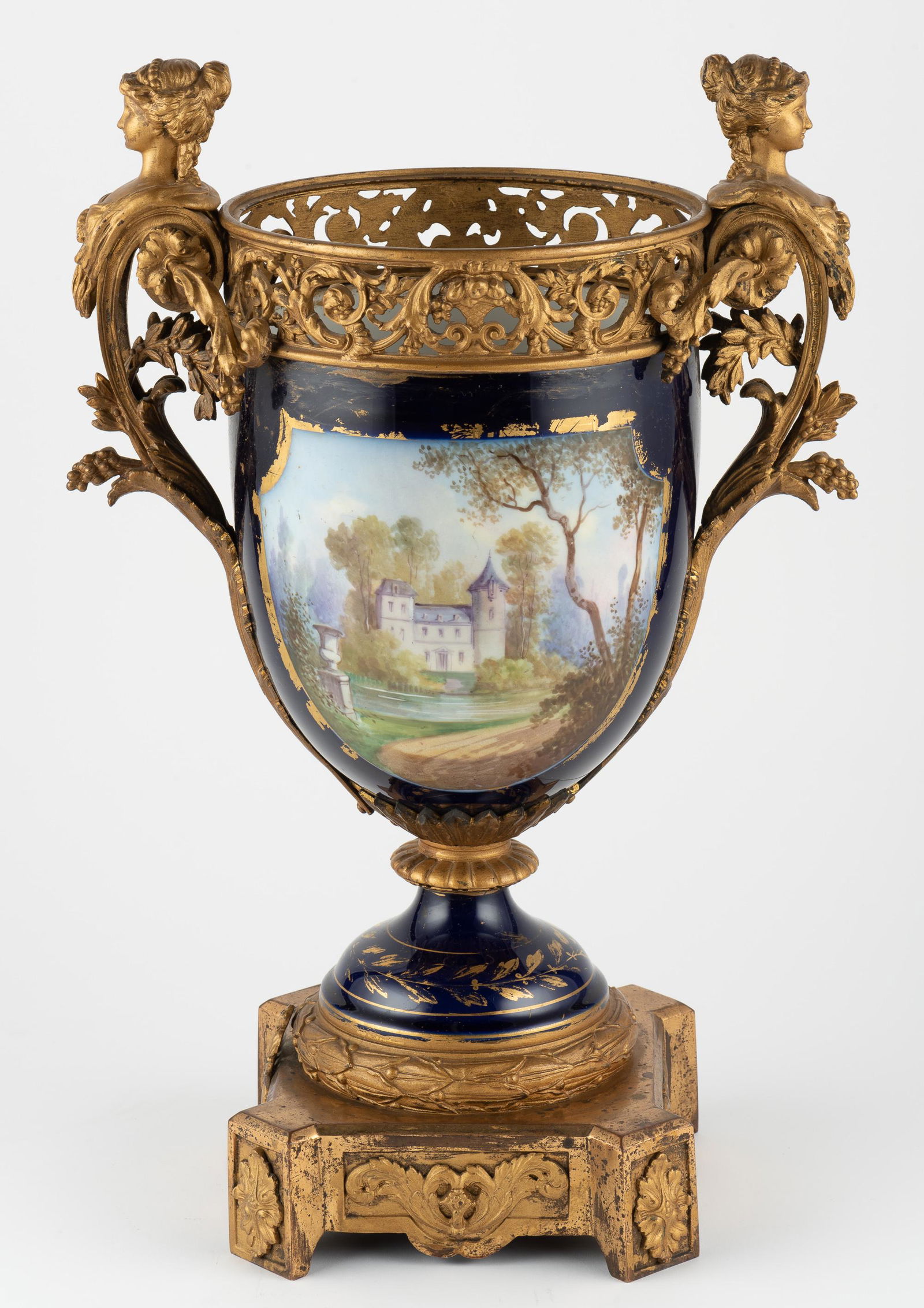 French Sevres Porcelain Cobalt and Gilt Urn (1 of 11)