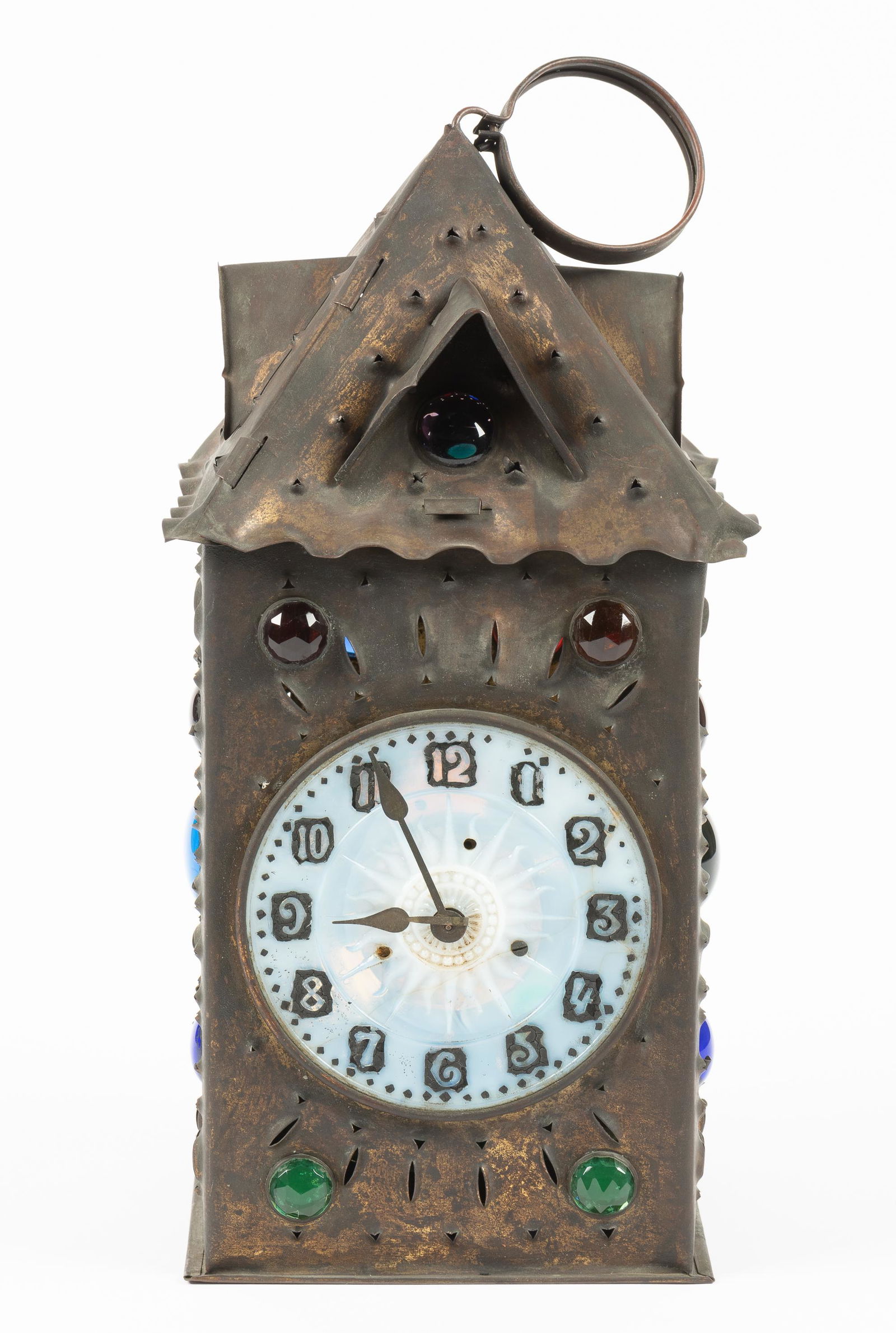 Bradley & Hubbard Jeweled Tin Lantern Clock (1 of 9)