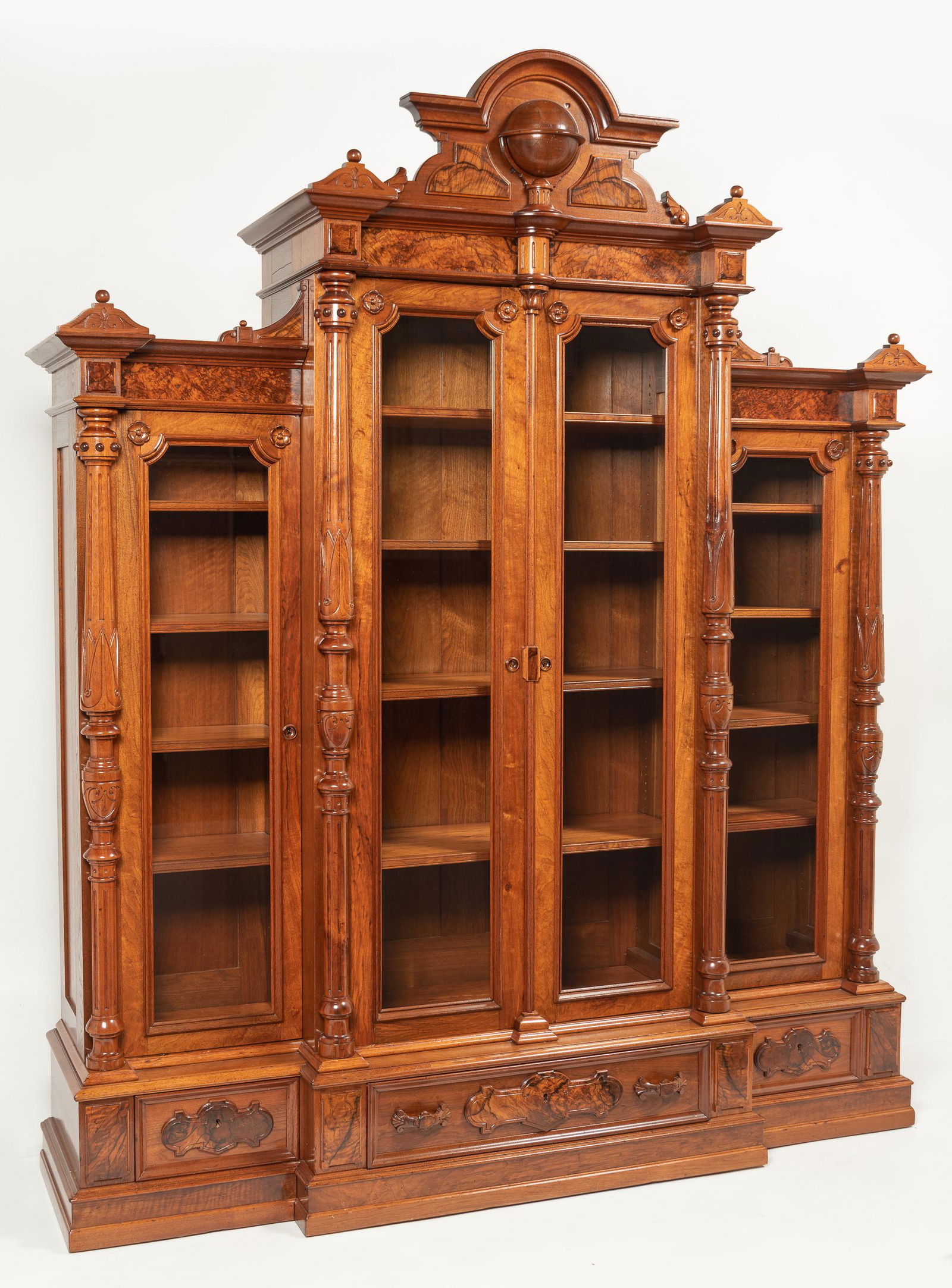 Large Renaissance Revival Victorian Bookcase (1 of 15)