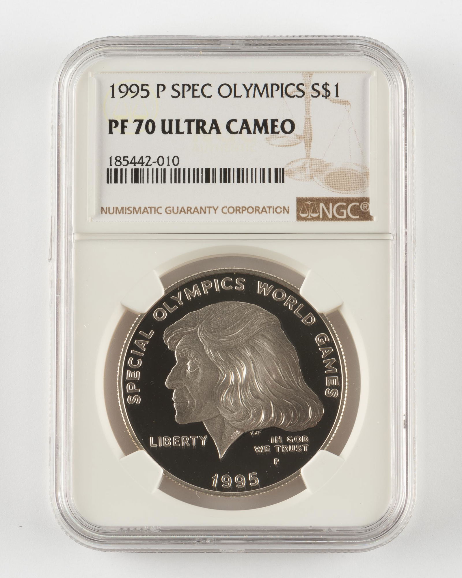 1995-P Silver Special Olympics Dollar NGC PF70 UC (1 of 2)