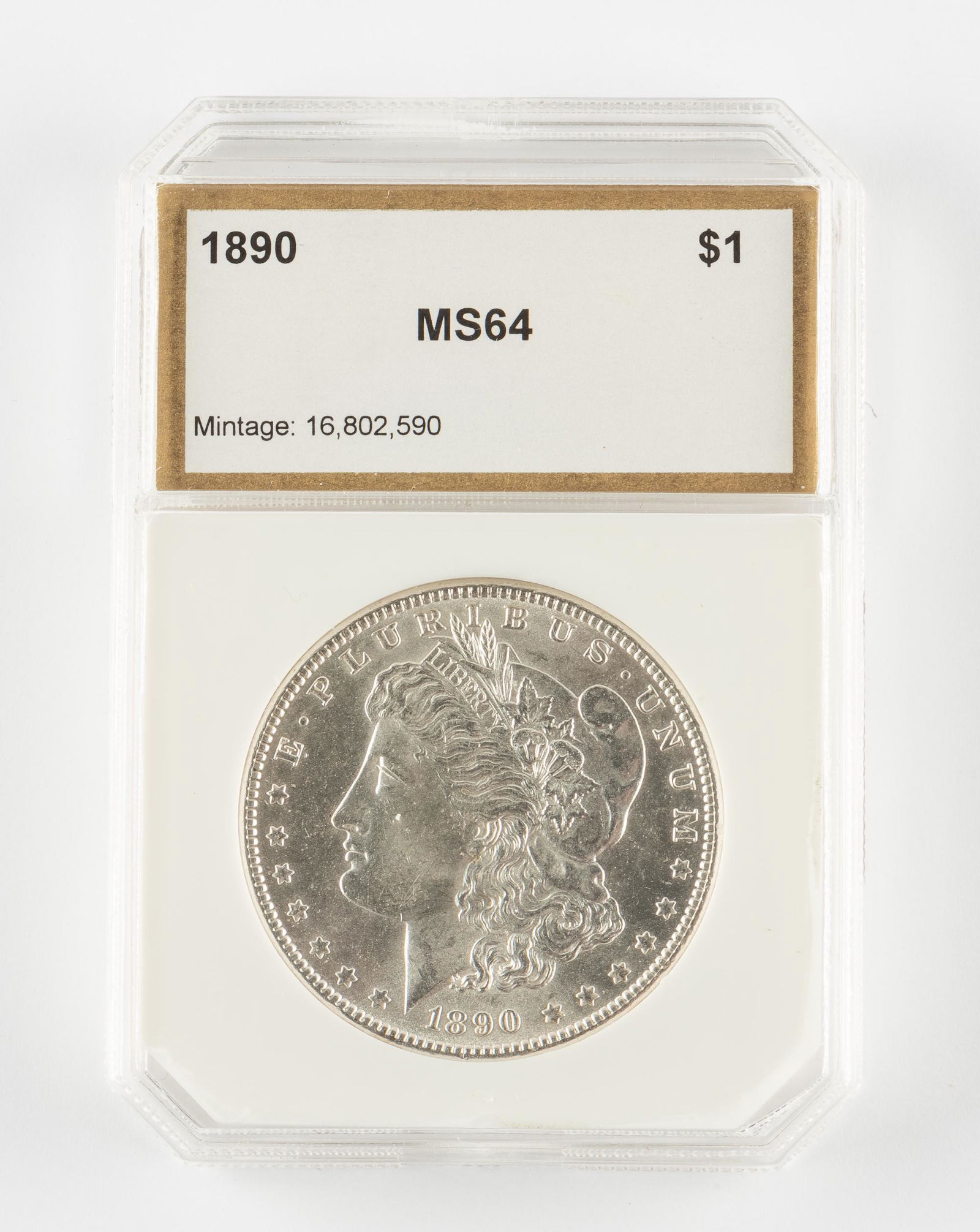 1890 Silver Morgan Dollar PCI MS64 (1 of 2)