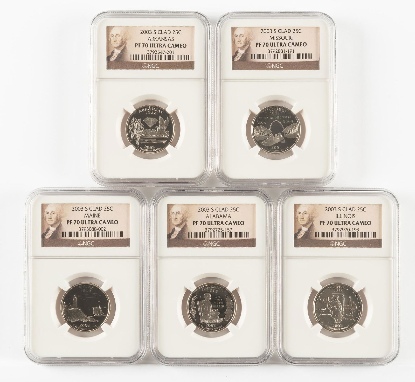 5 2003-S Clad State Quarters NGC PF70 UC (1 of 2)