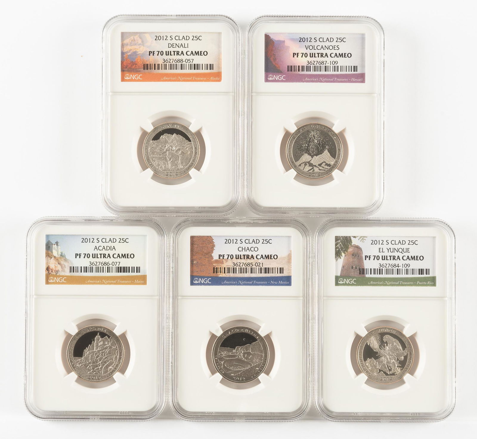 5 2012-S Clad Quarters NGC PF70 UC (1 of 2)