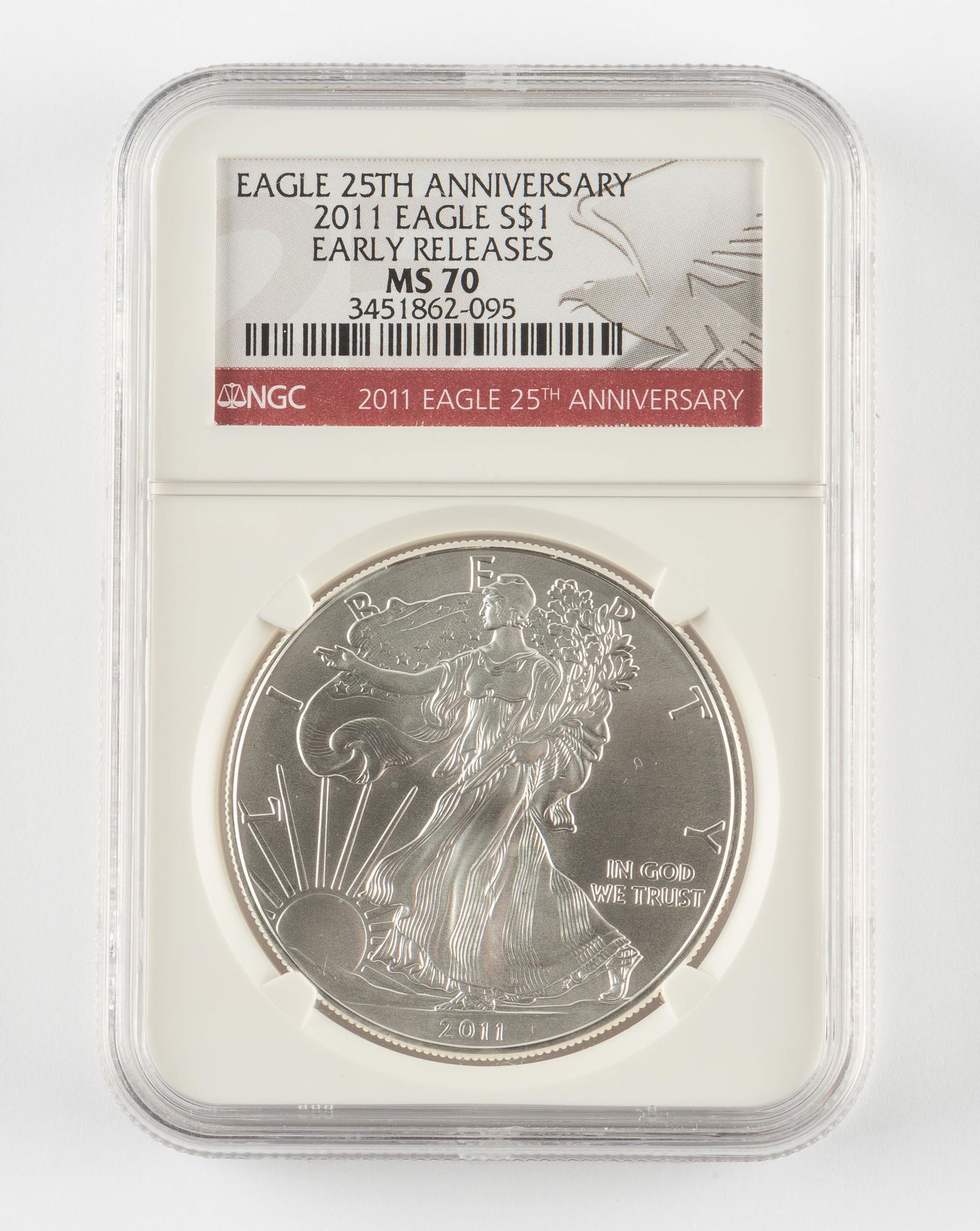 2011 $1 Silver Amer Eagle ER 25th Anniv NGC MS70 (1 of 2)