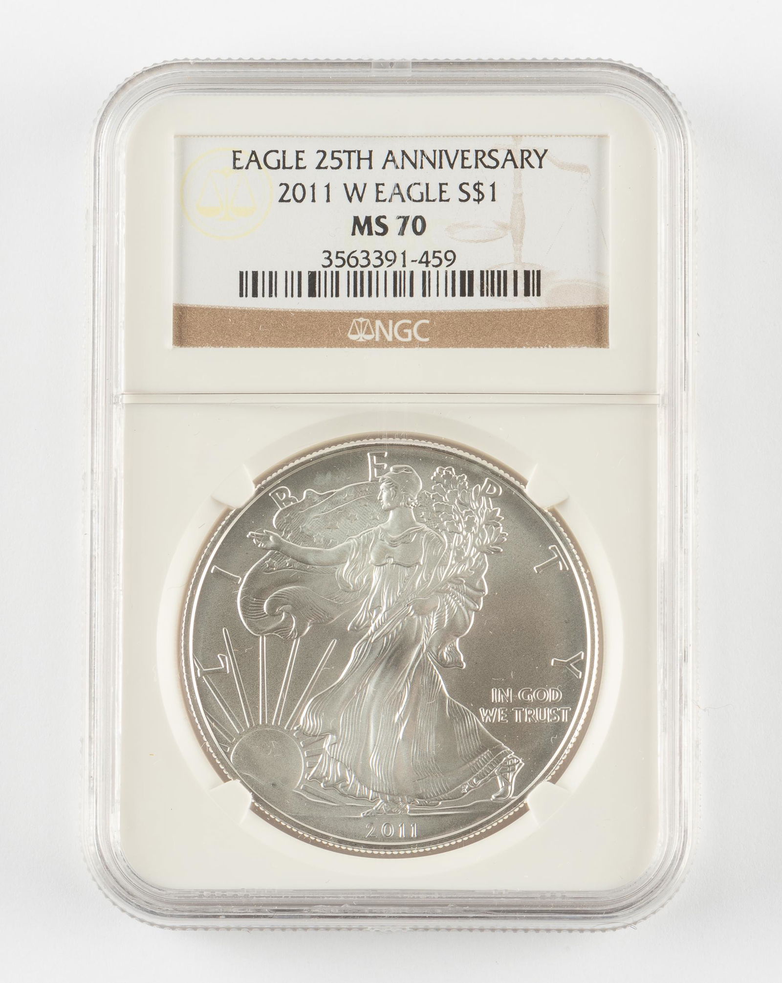 2011-W Silver $1 Amer Eagle 25th Anniv NGC MS70 (1 of 2)