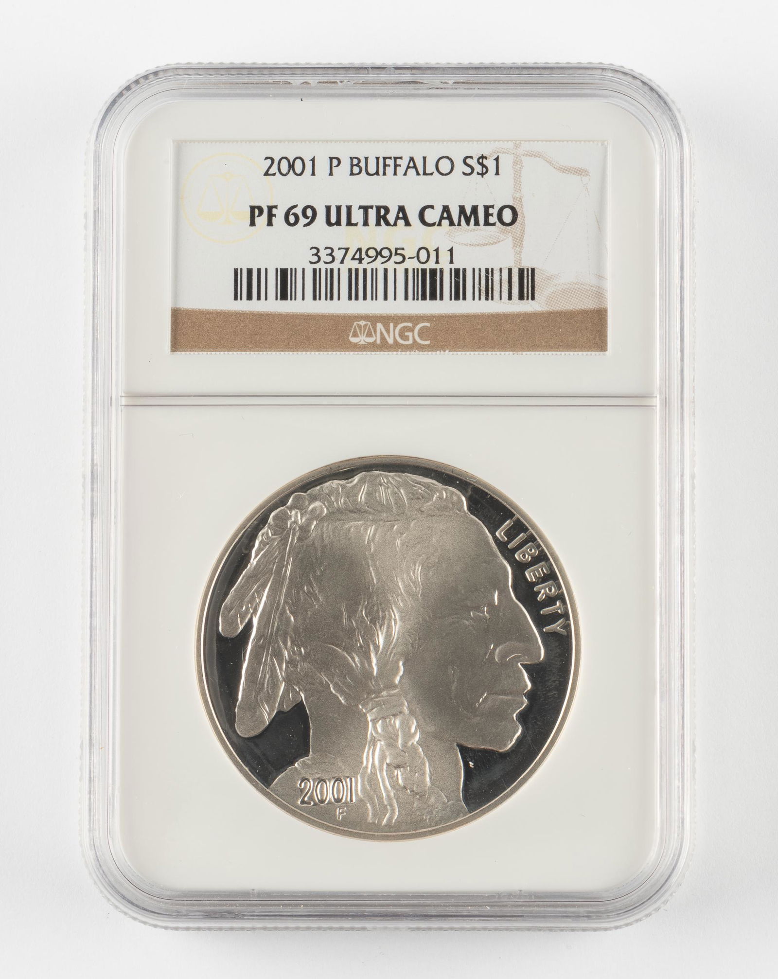 2001-P Silver Buffalo Dollar NGC PF69 UC (1 of 2)