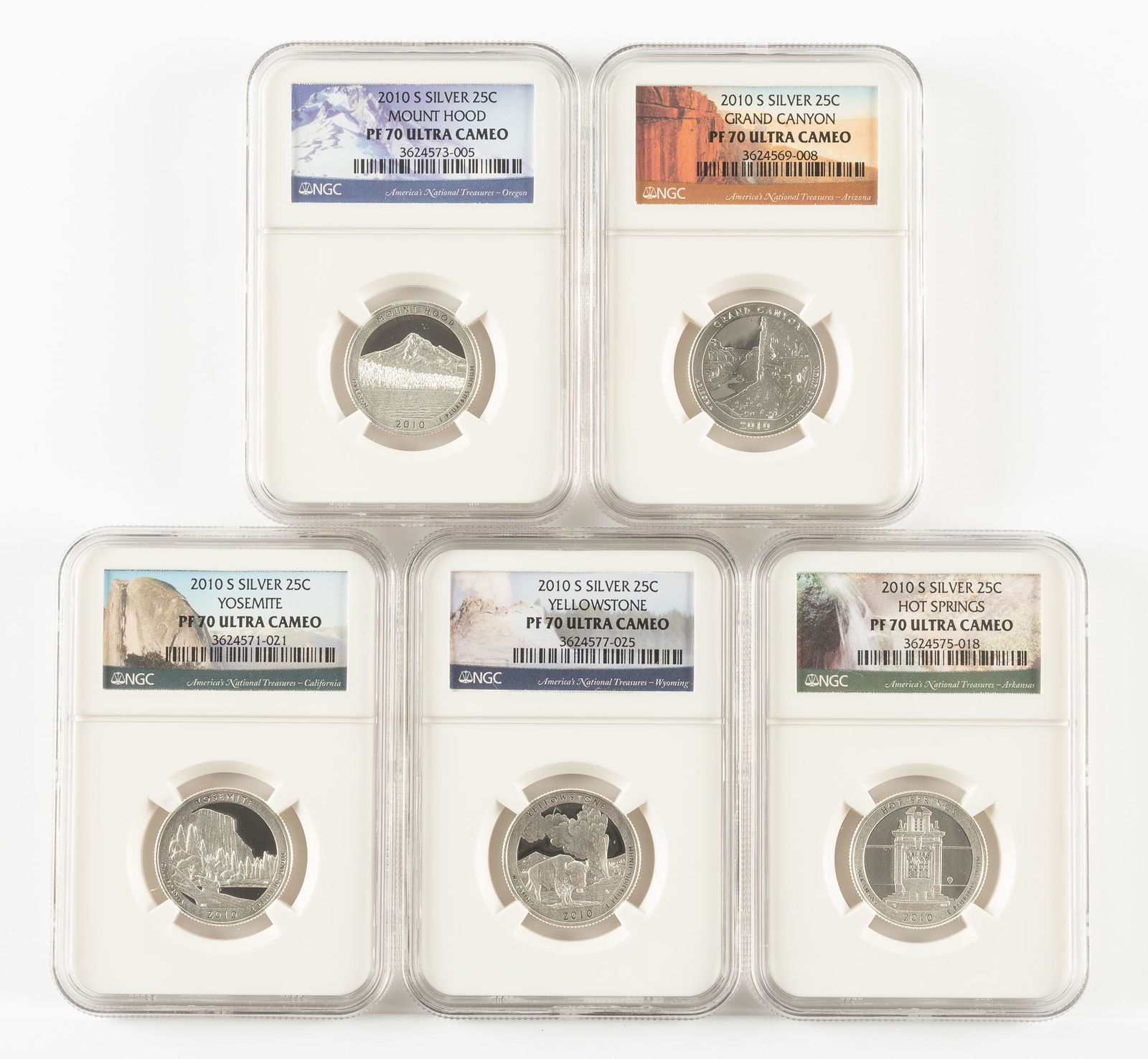 5 Silver 2010-S Quarters NGC PF70 UC (1 of 2)