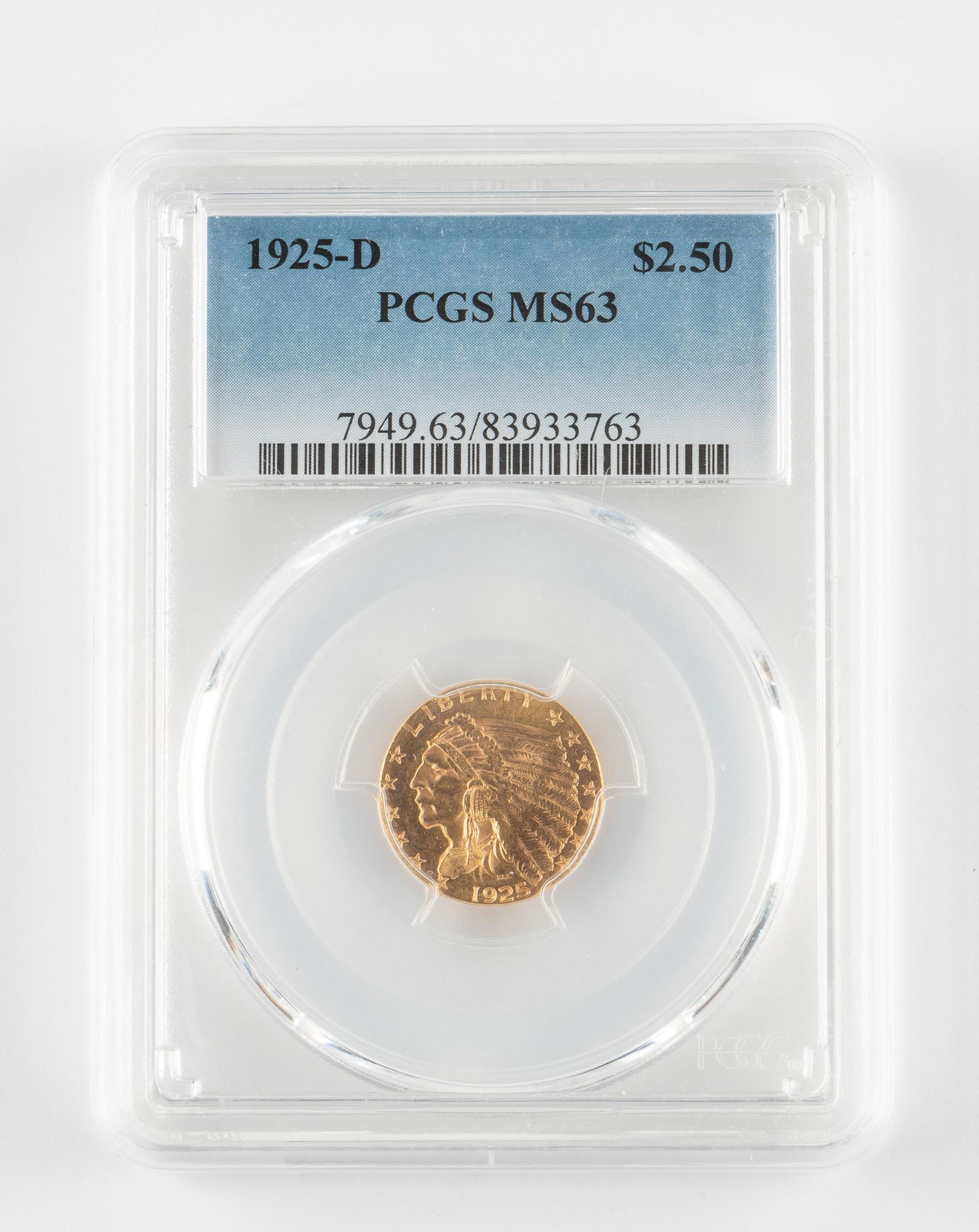 1925-D Gold Indian Head Quarter Eagle PCGS MS63 (1 of 2)