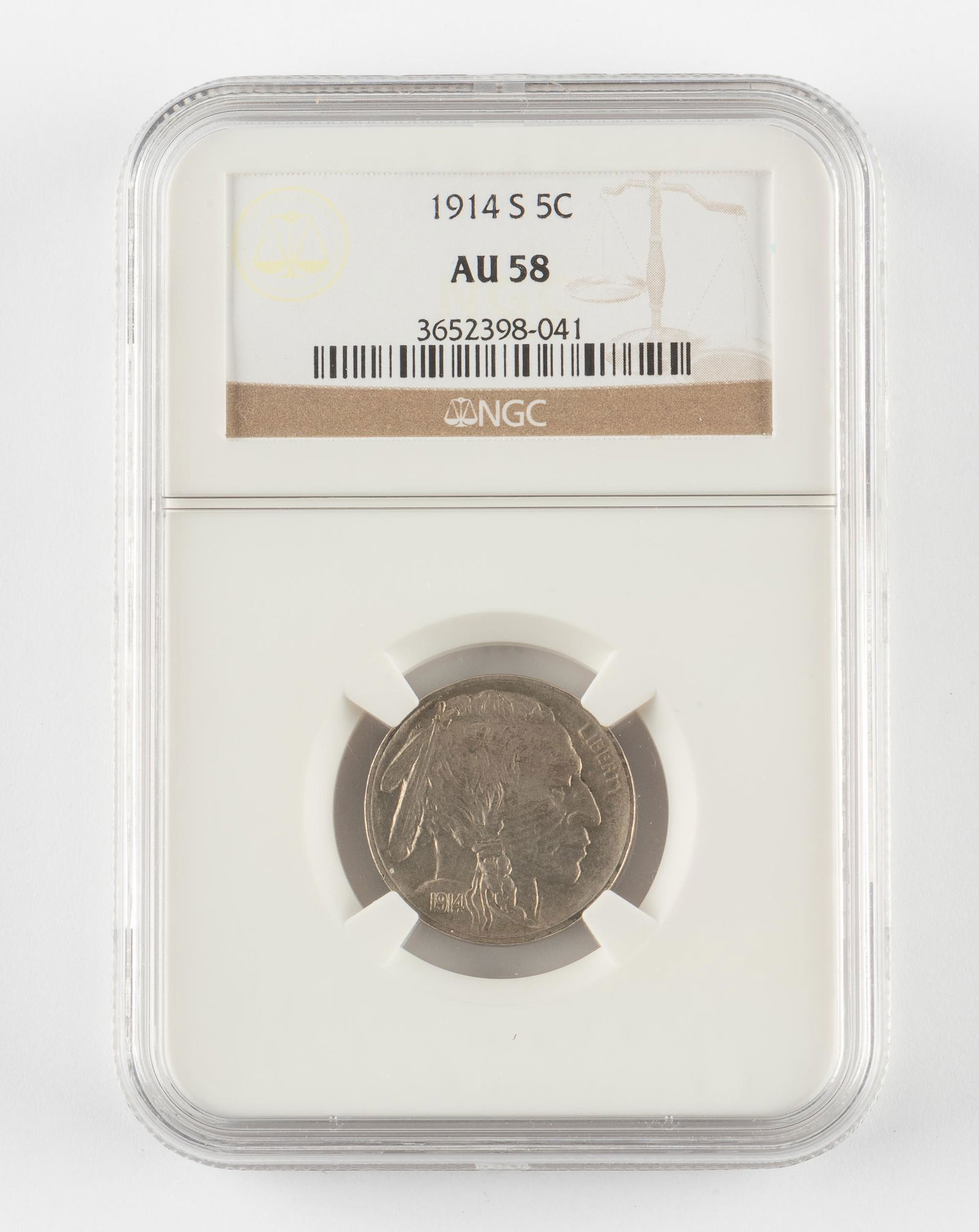 1914-S Buffalo Nickel NGC AU58 (1 of 2)