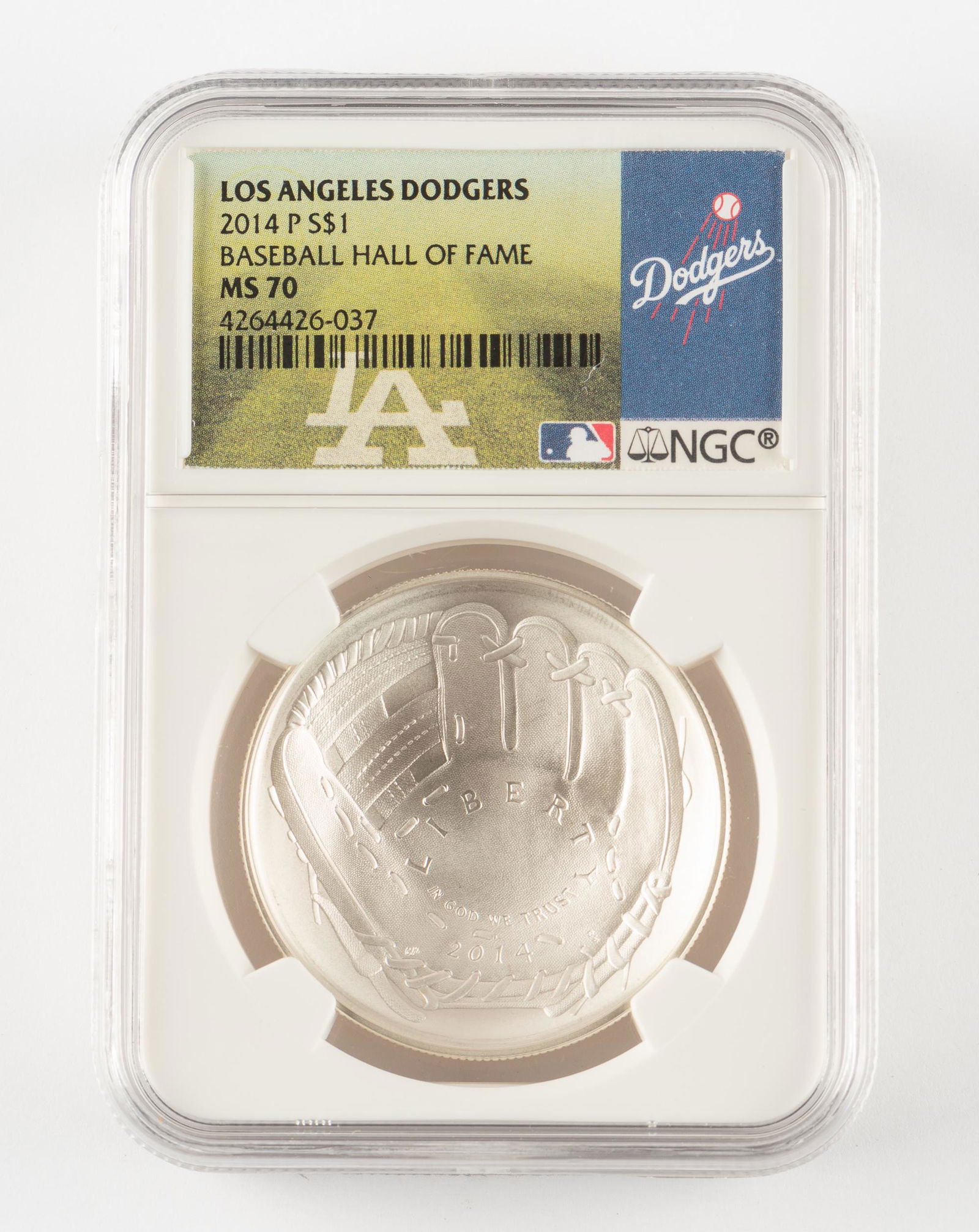2014-P Silver BB HOF LA Dodgers Dollar NGC MS70: 2014-P Silver Baseball Hall of Fame LA Dodgers Dollar NGC MS70 IMPORTANT: Before bidding, please read the terms and conditions. When you registered for the auction you agreed to these terms and will b