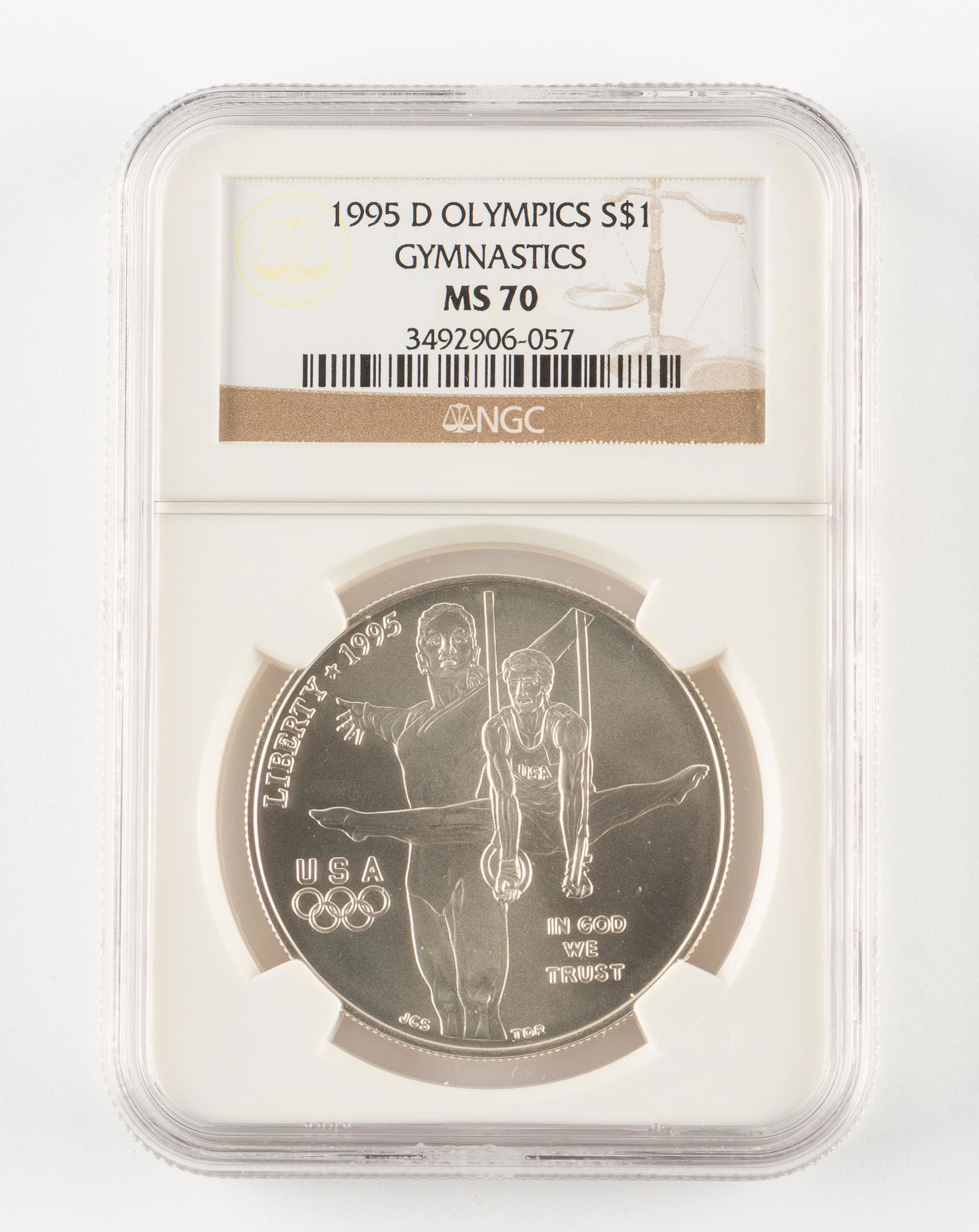 1995-D Silver Olympics Gymnastics Dollar NGC MS70 (1 of 2)