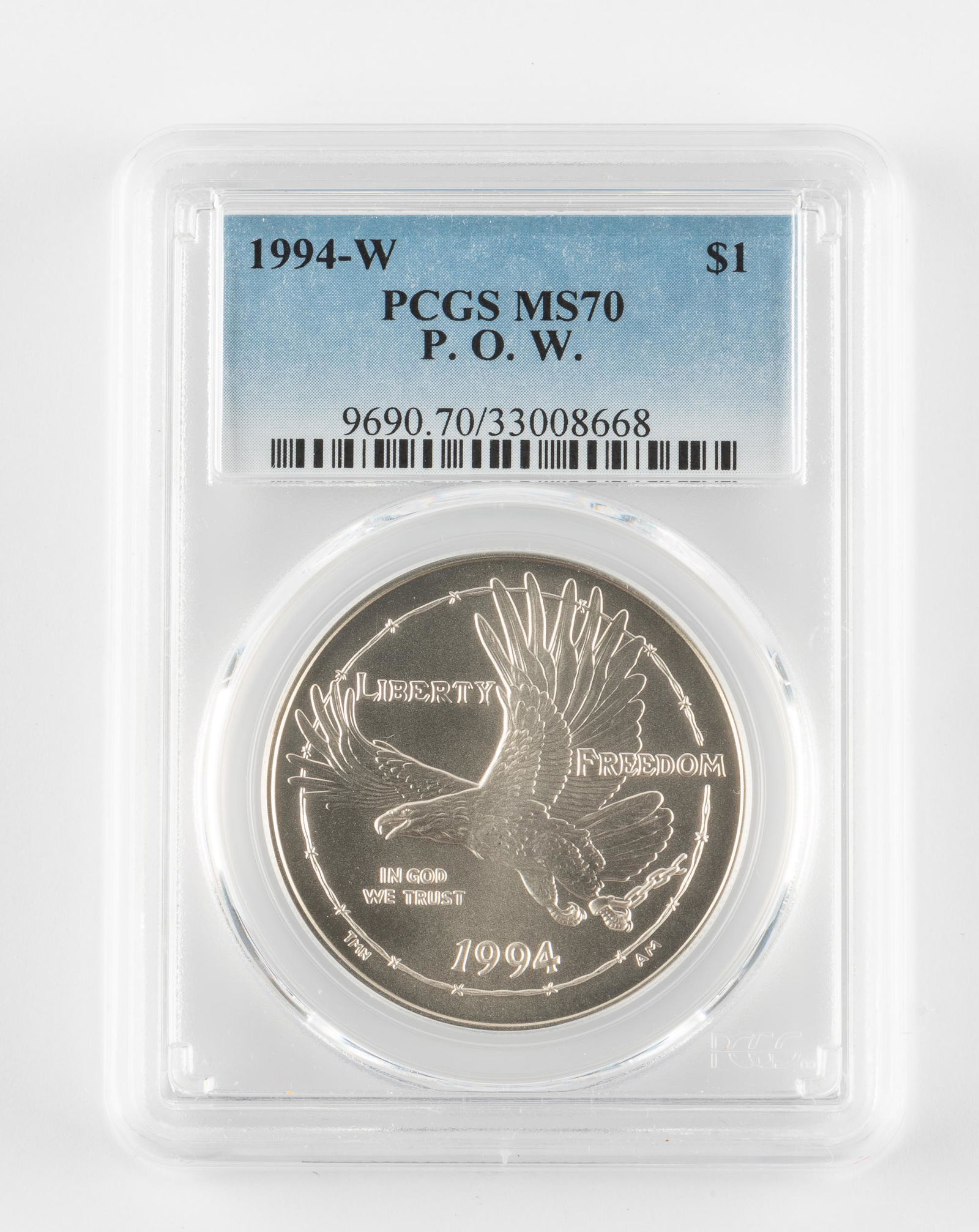 1994-W Silver P.O.W. Dollar PCGS MS70 (1 of 2)