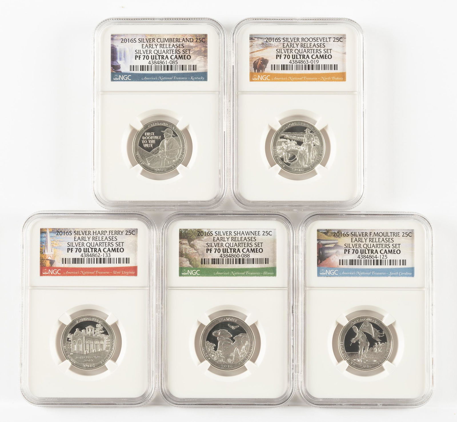 5 Silver 2016-S Quarters NGC ER PF70 UC (1 of 2)