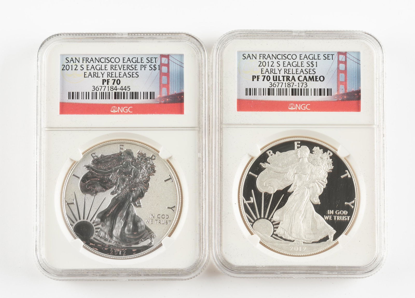 2012-S Silver $1 American Eagle Set NGC RP PF70 UC (1 of 2)