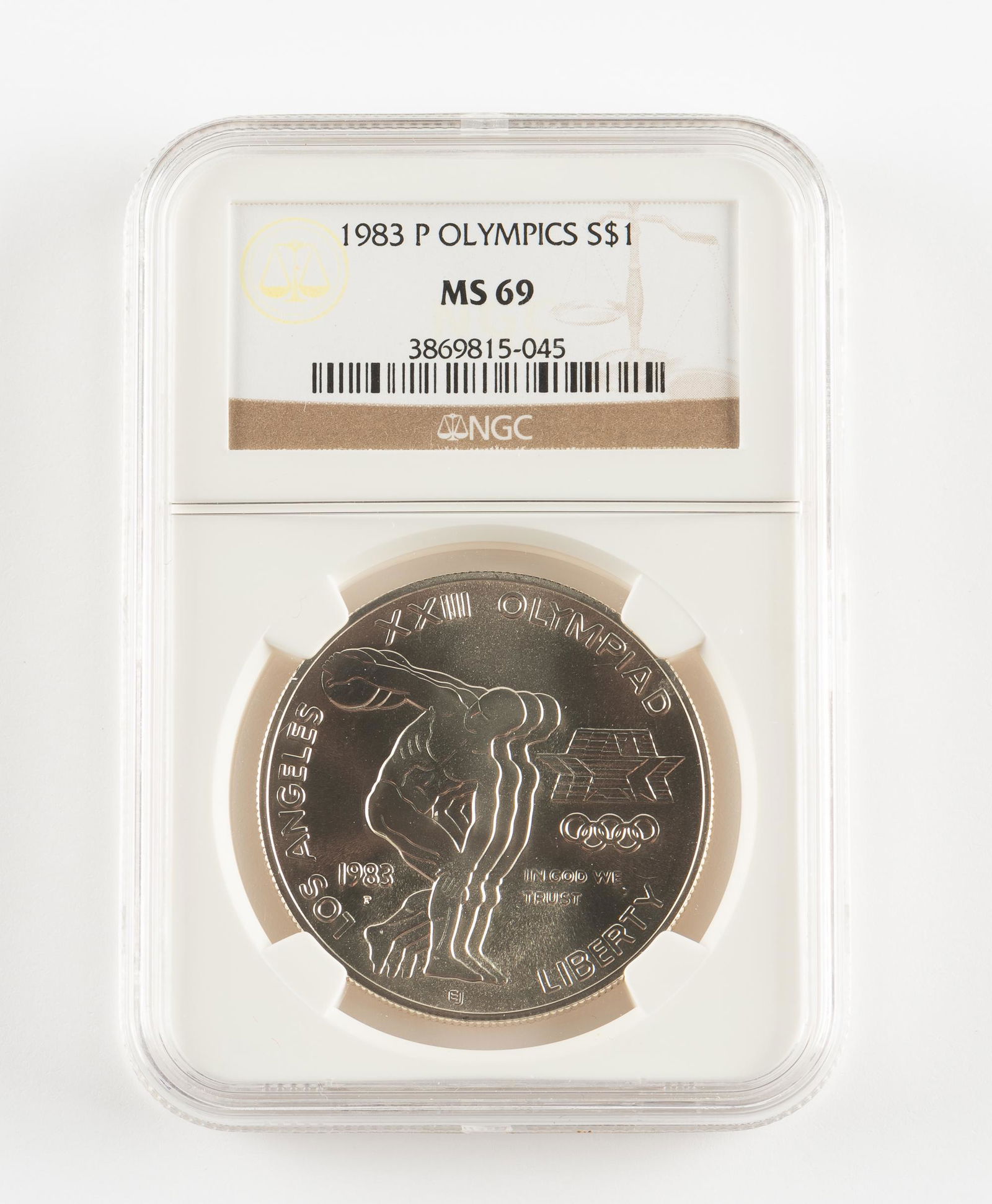 1983-P Silver Olympics Dollar NGC MS69 (1 of 2)