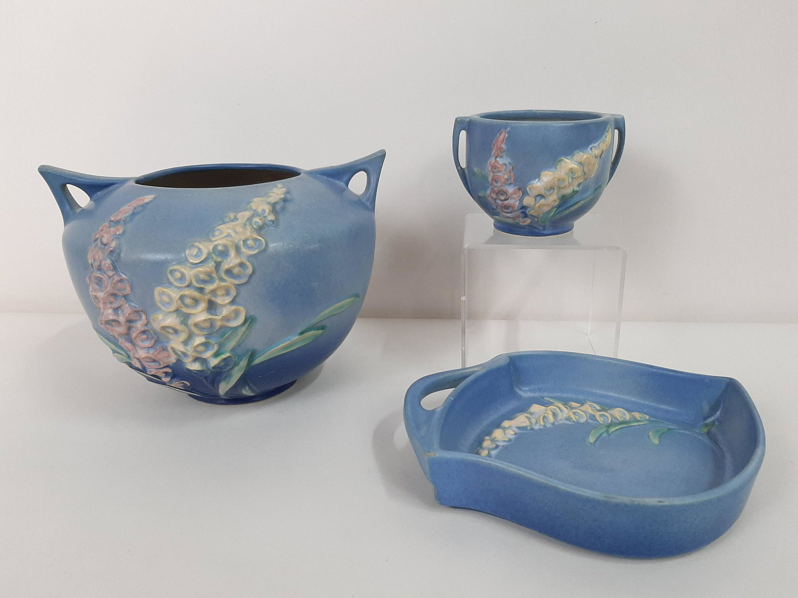 3 Pcs Roseville Foxglove incl. Vase (1 of 5)