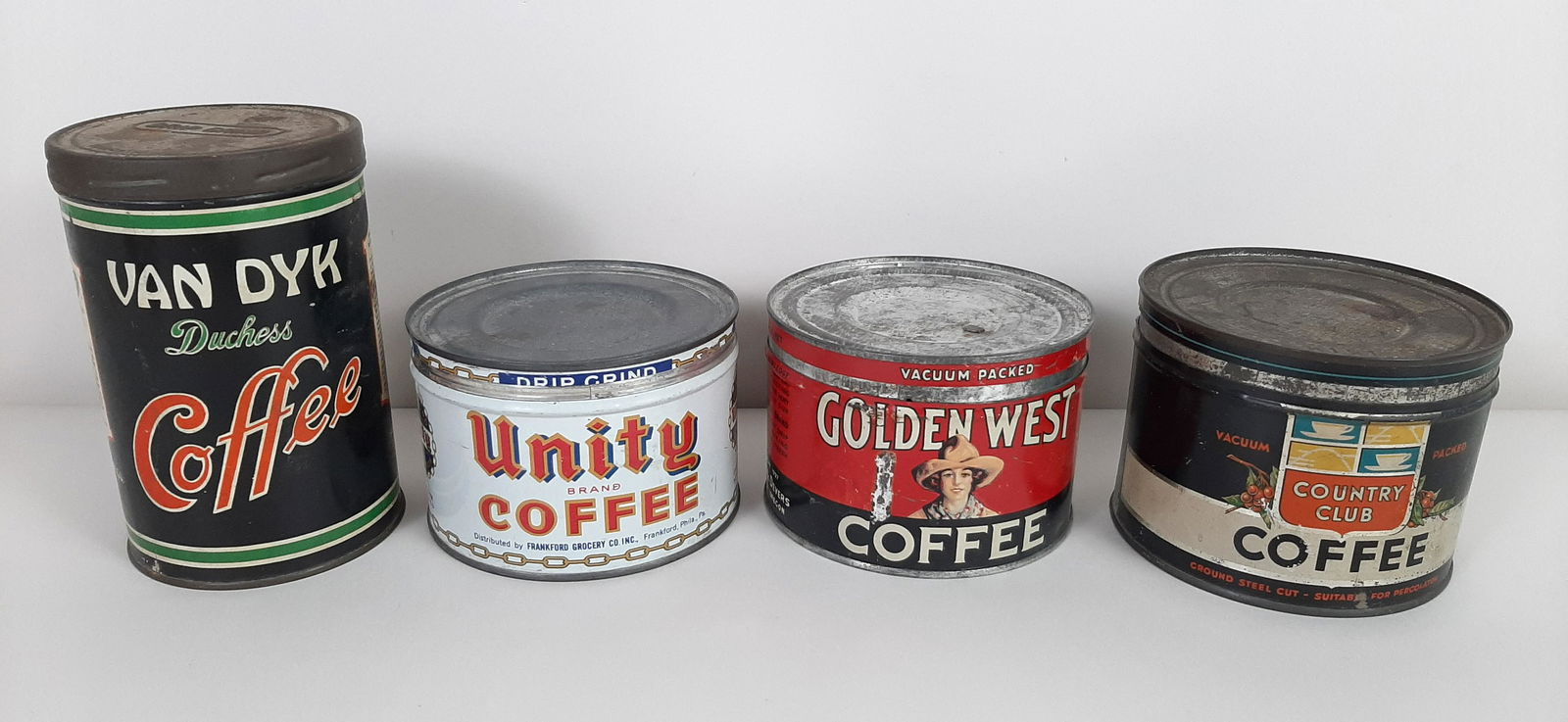 4 Vintage Coffee Cans incl. Golden West (1 of 4)