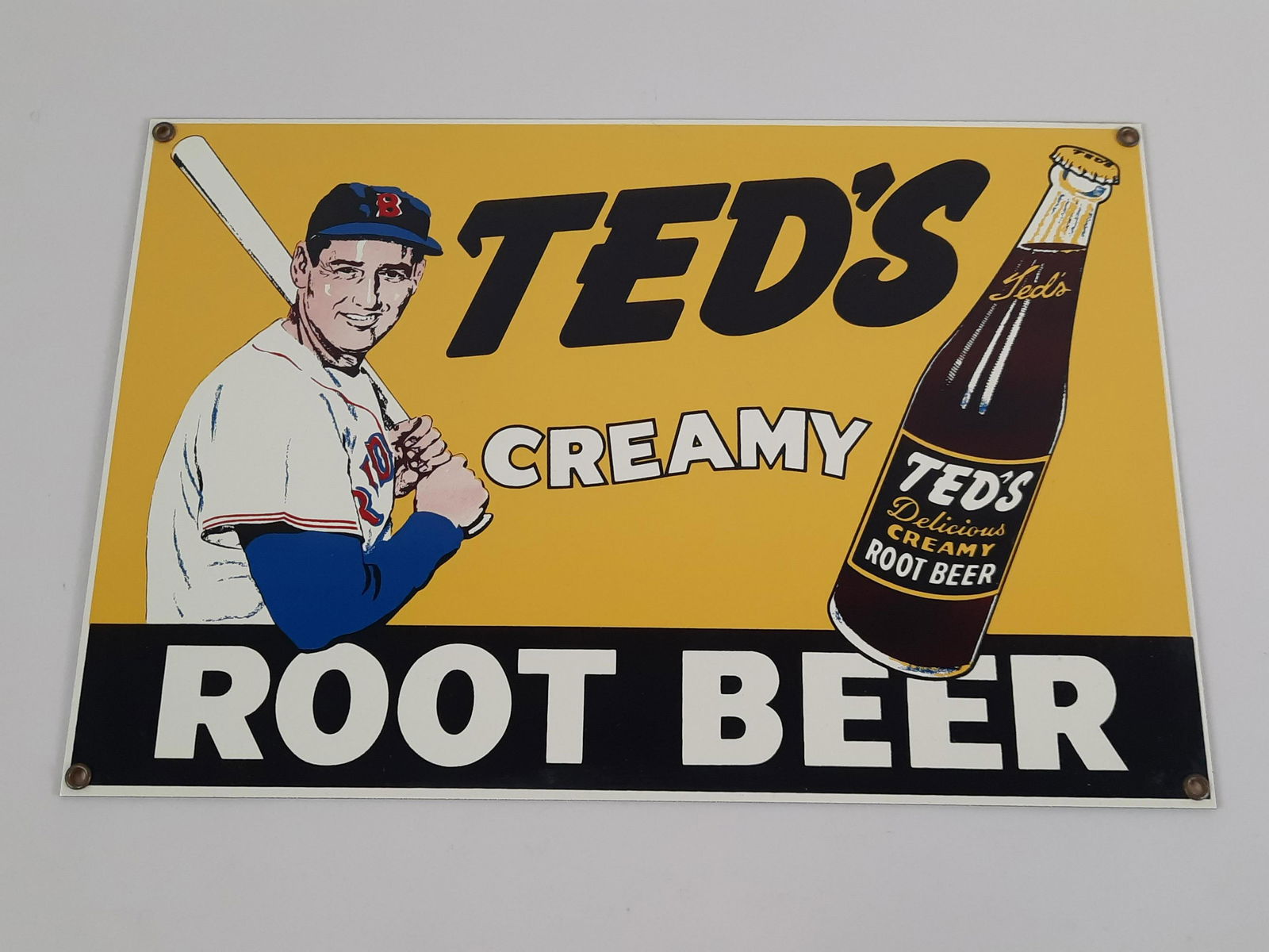 Ted's Creamy Root Beer Porcelain Sign (1 of 2)