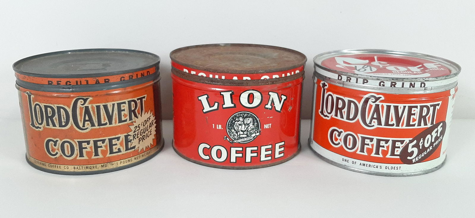 3 Vintage Coffee Cans incl. Lord Calvert (1 of 3)