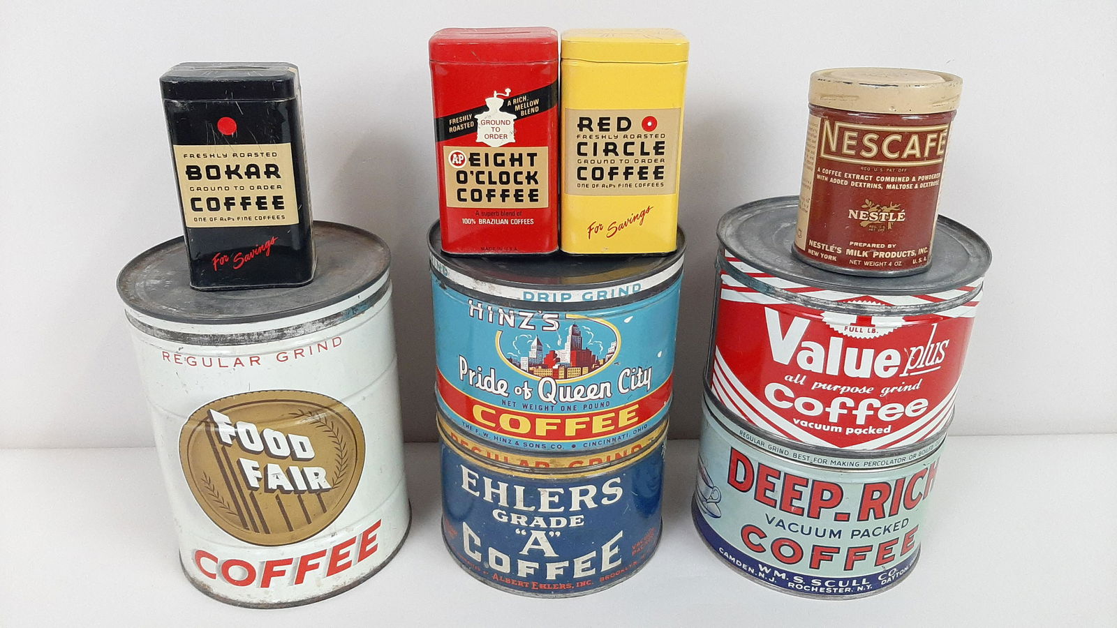 9 Vintage Coffee Cans incl. Bokar (1 of 6)
