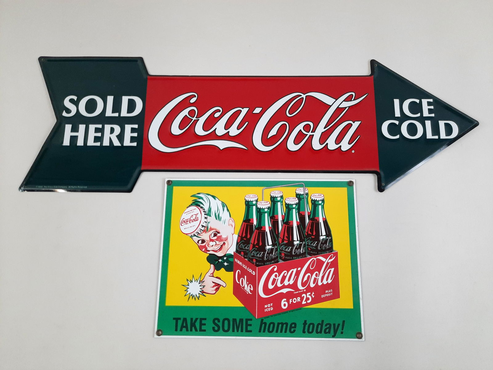 2 Porcelain Coca Cola Signs (1 of 4)