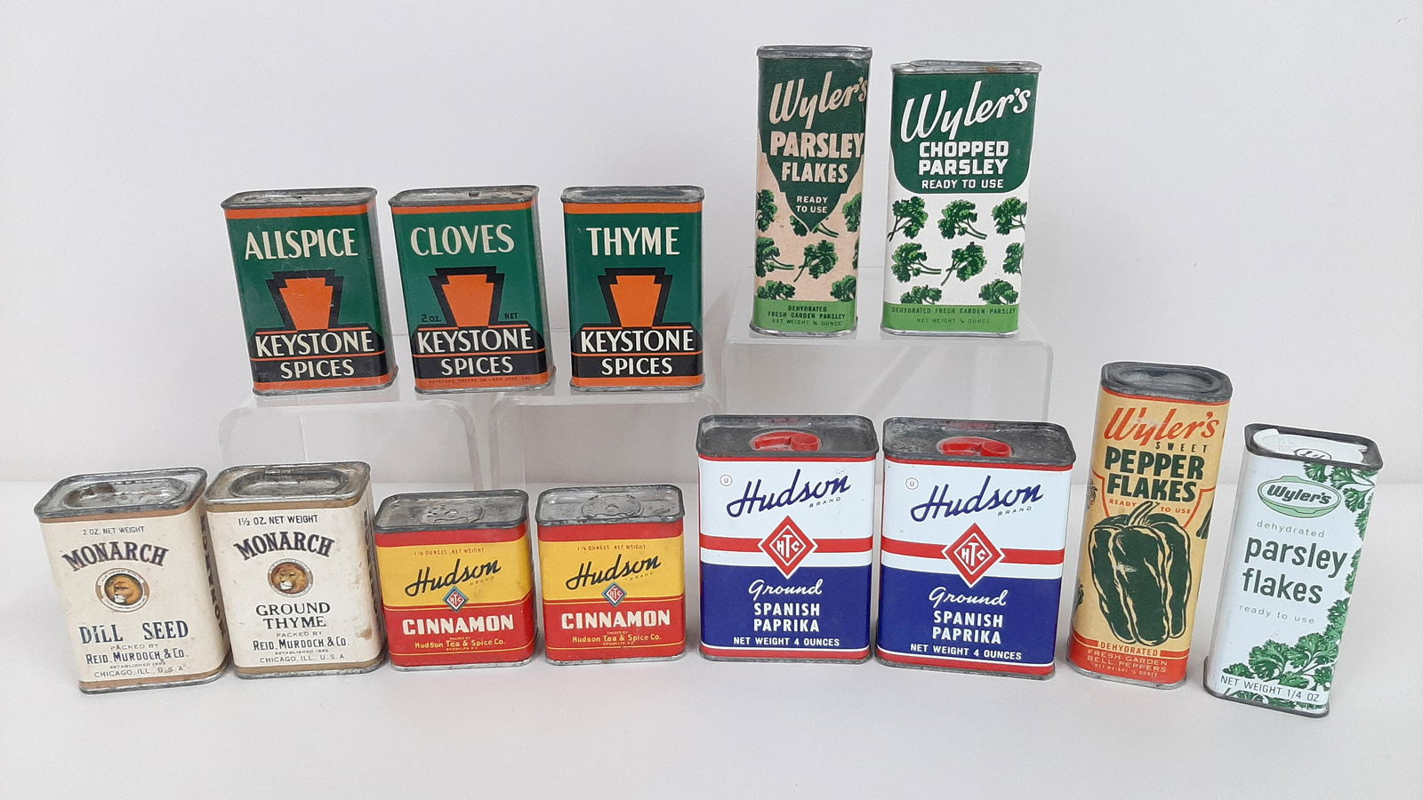 13 Vintage Advertising Spice Tins incl. Wyler's (1 of 3)