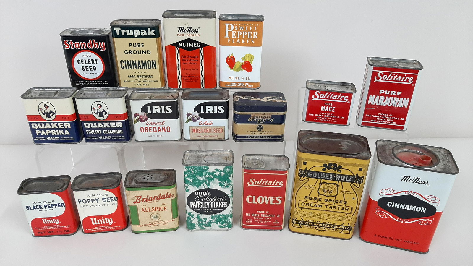 18 Vintage Advertising Spice Tins incl. Quaker (1 of 3)