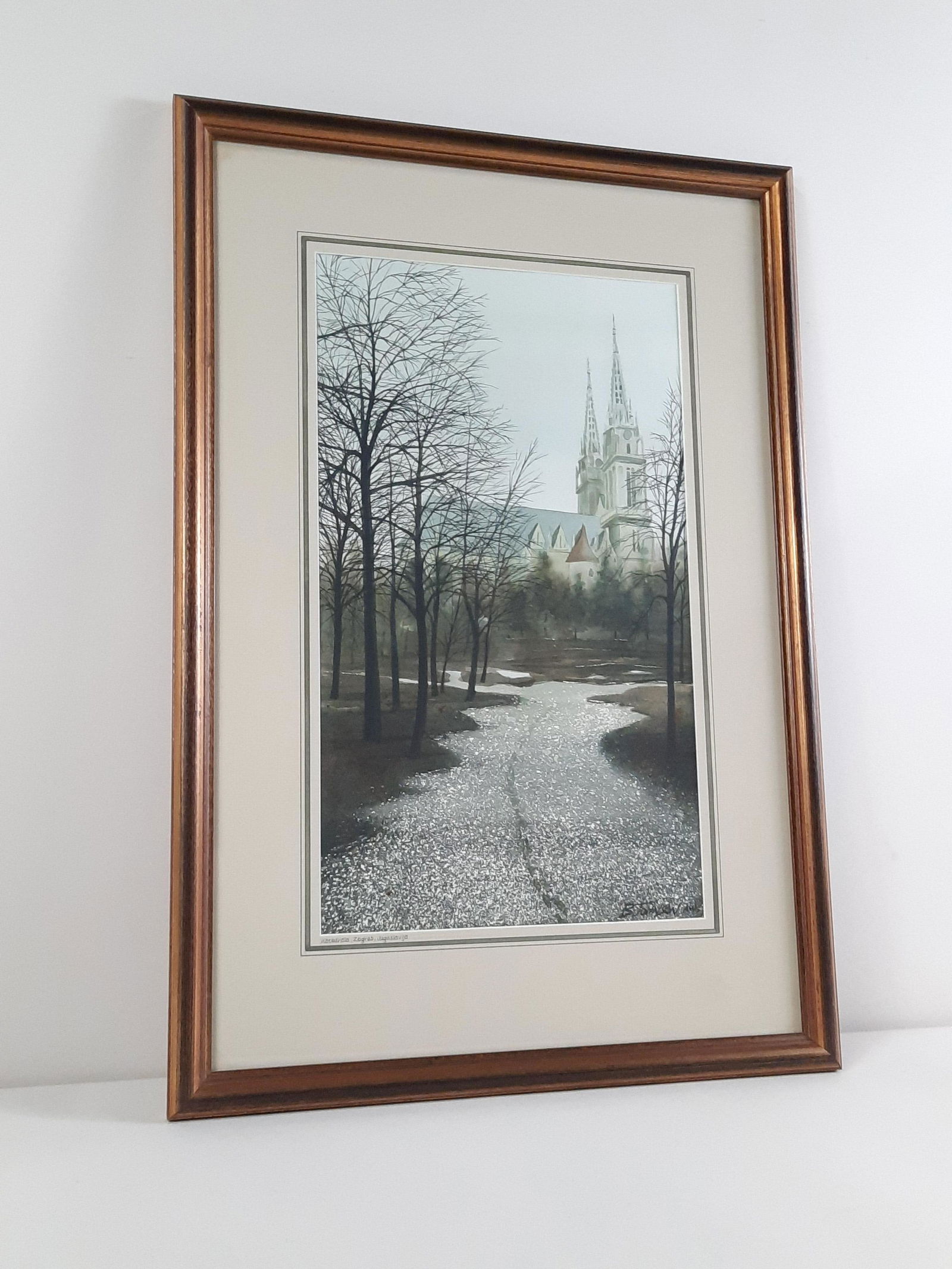 B. Johnson Katedraia Zagreb Jugoslavoja Watercolor (1 of 3)