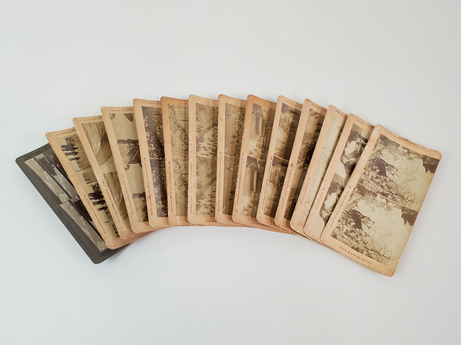 14 Stereoview Cards Incl Worlds Fair (1 of 5)