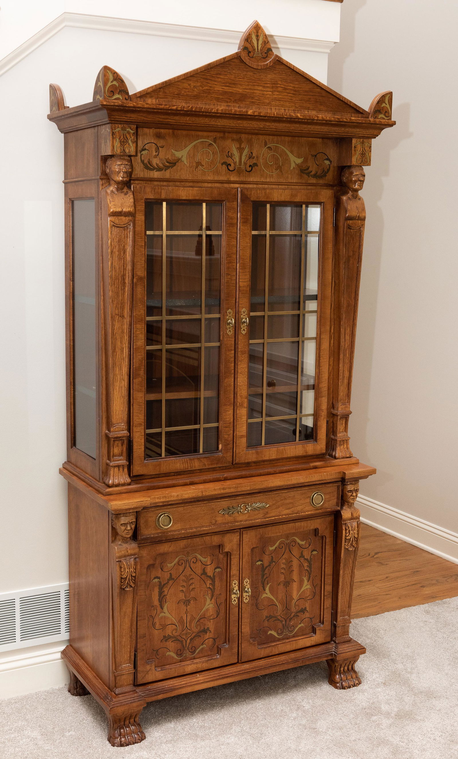 Figural Carved Secretary Desk (1 of 10)