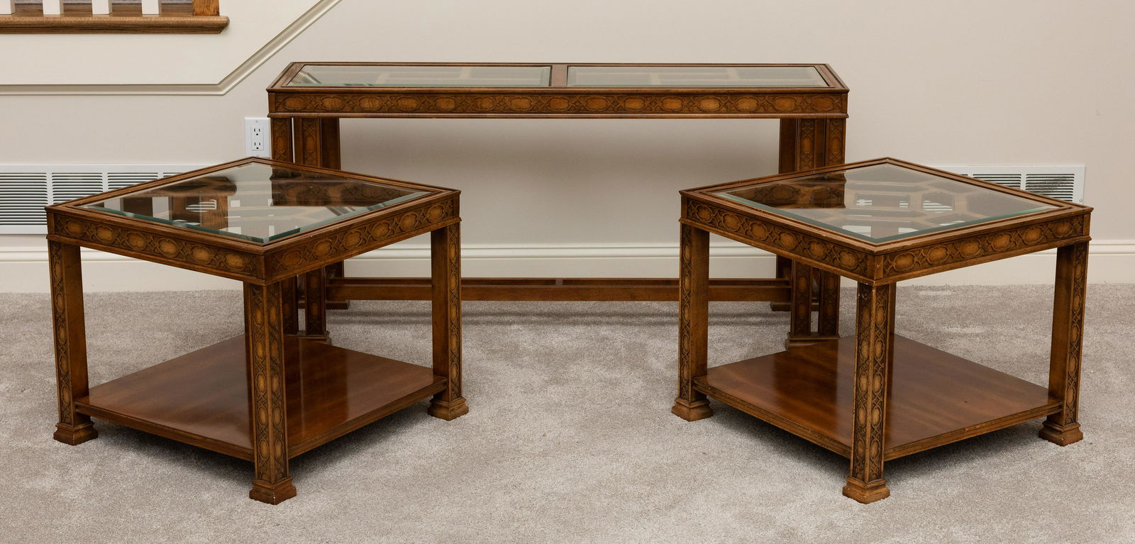 3 Gordon's Chippendale Style Glass Top Tables (1 of 7)