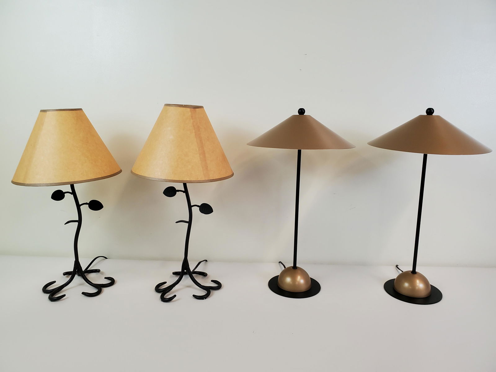 2 Pairs Of Metal Table Lamps incl Antler (1 of 4)
