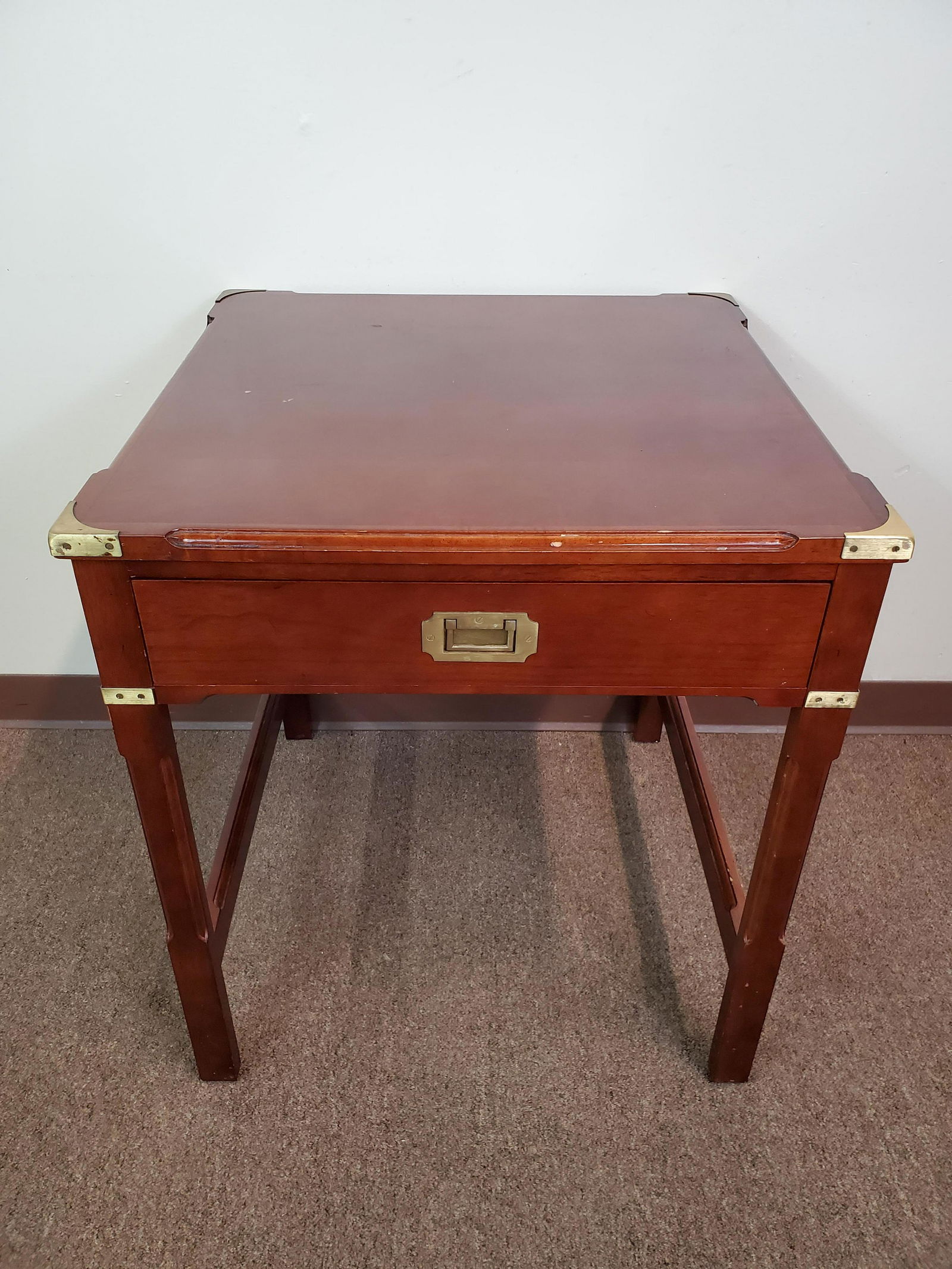 Asian Single Drawer Table With Brass (1 of 4)