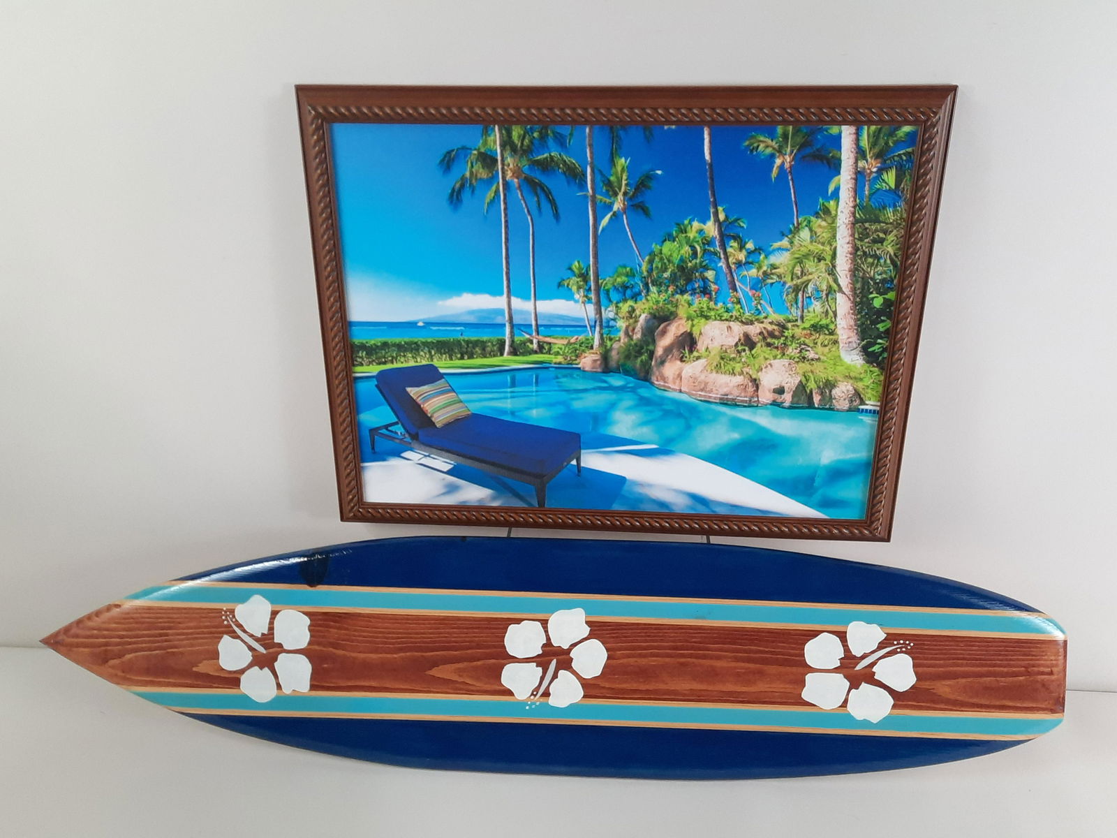 Beach Print and Wooden Wall Hanging Surf Board (1 of 2)