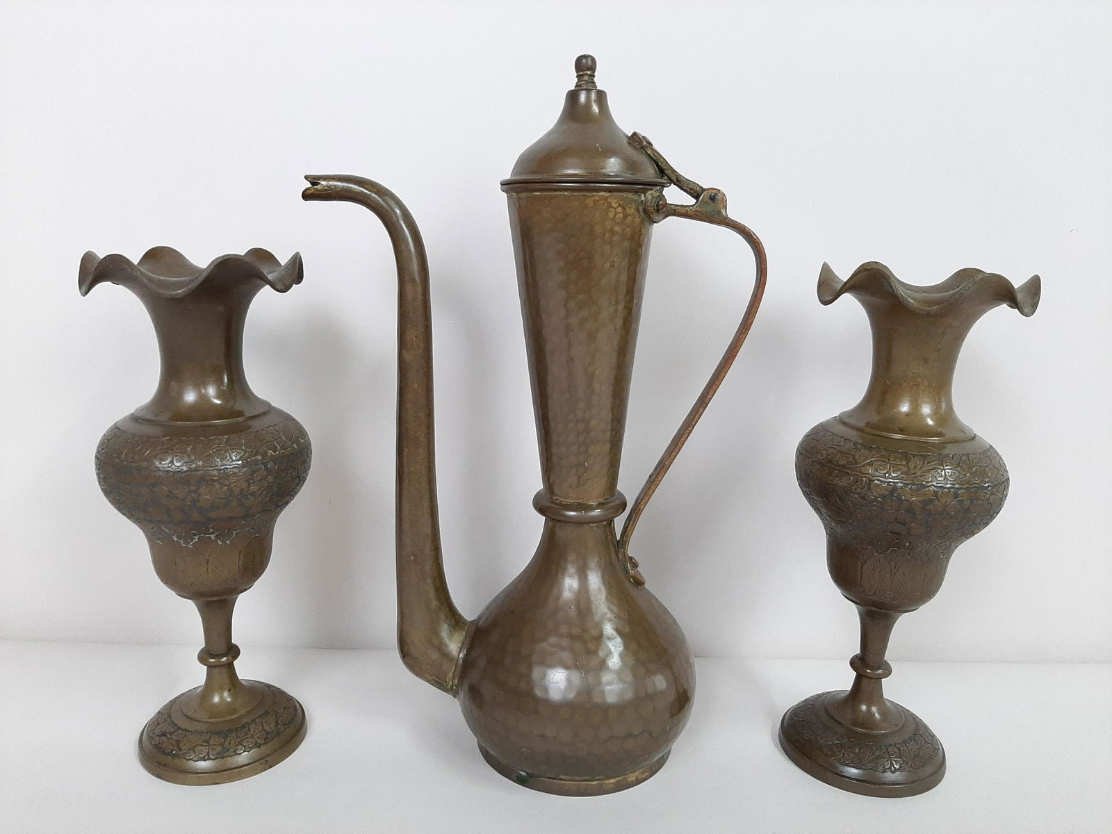 3 Antique Brass Vessels (1 of 5)