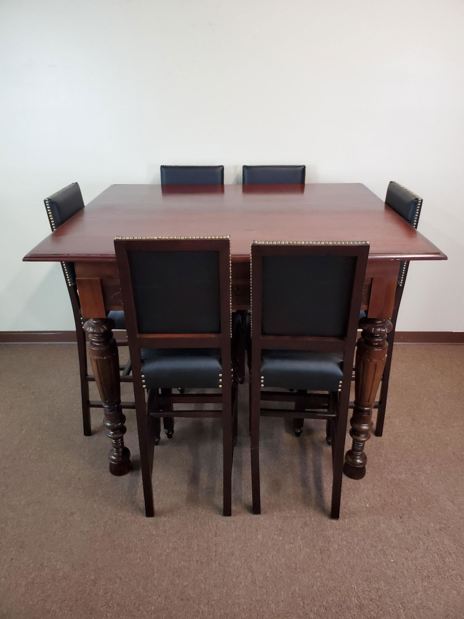 Carved High Top Table With 6 Chairs (1 of 8)