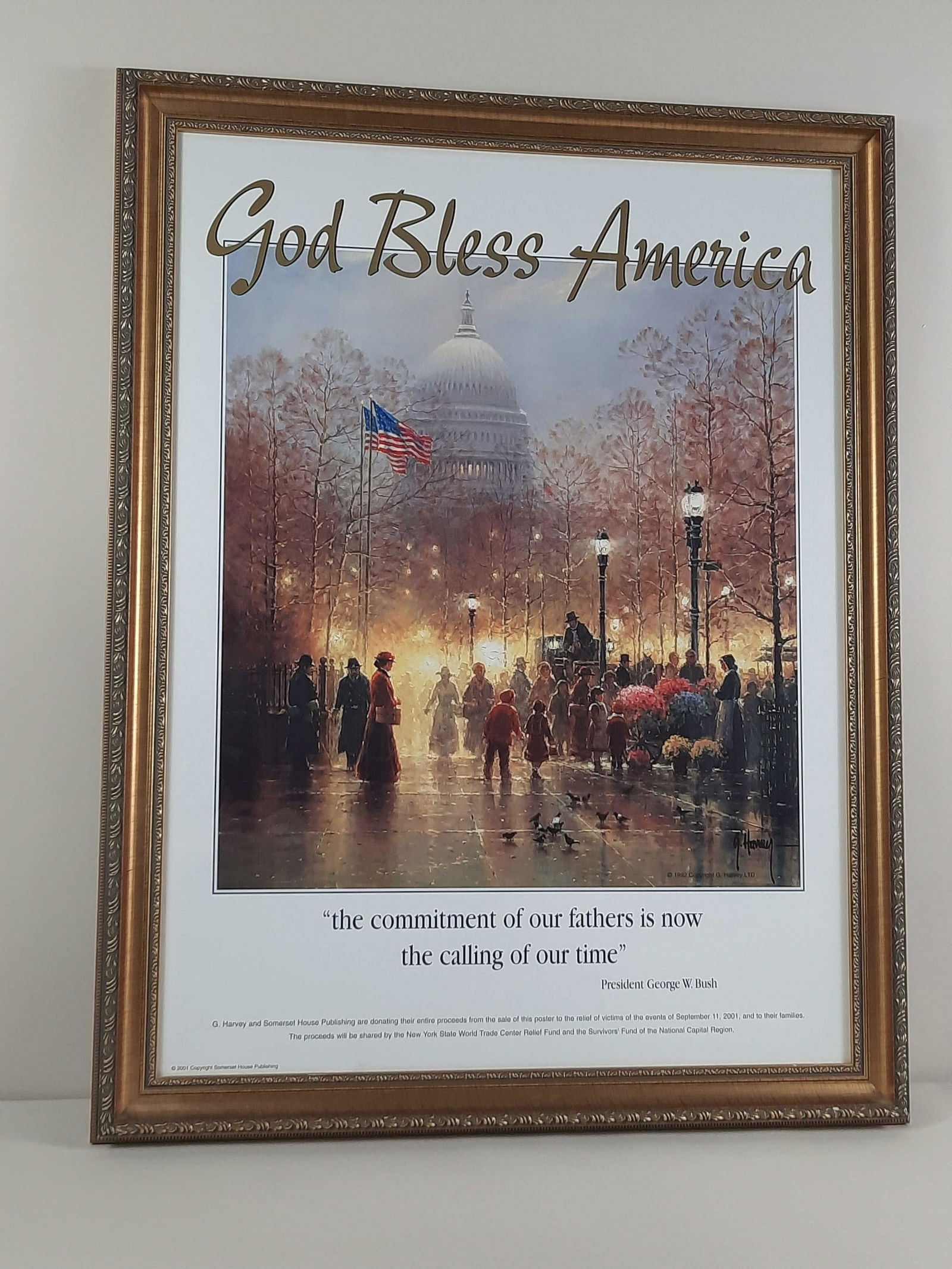 G. Harvey God Bless America G. W. Bush Print (1 of 2)