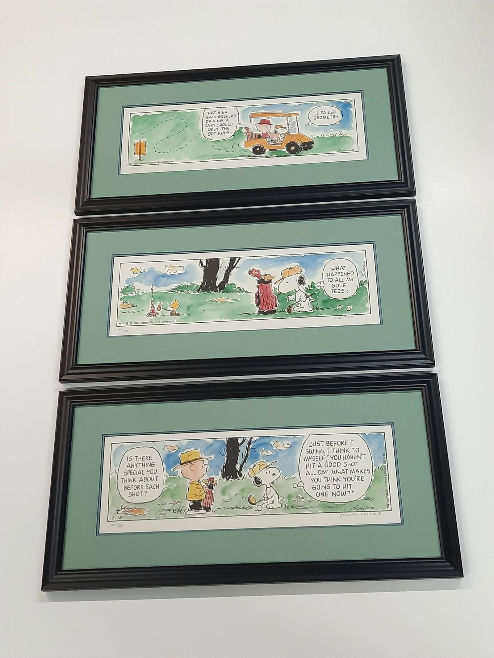 3 Schultz Charlie Brown "Fairway Funnies" Prints (1 of 15)