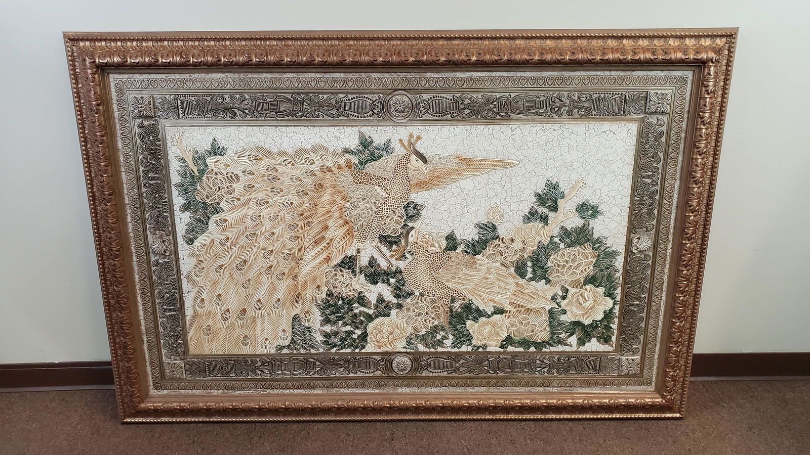 Oversized Mosaic Peacock Wall Sculpture (1 of 5)