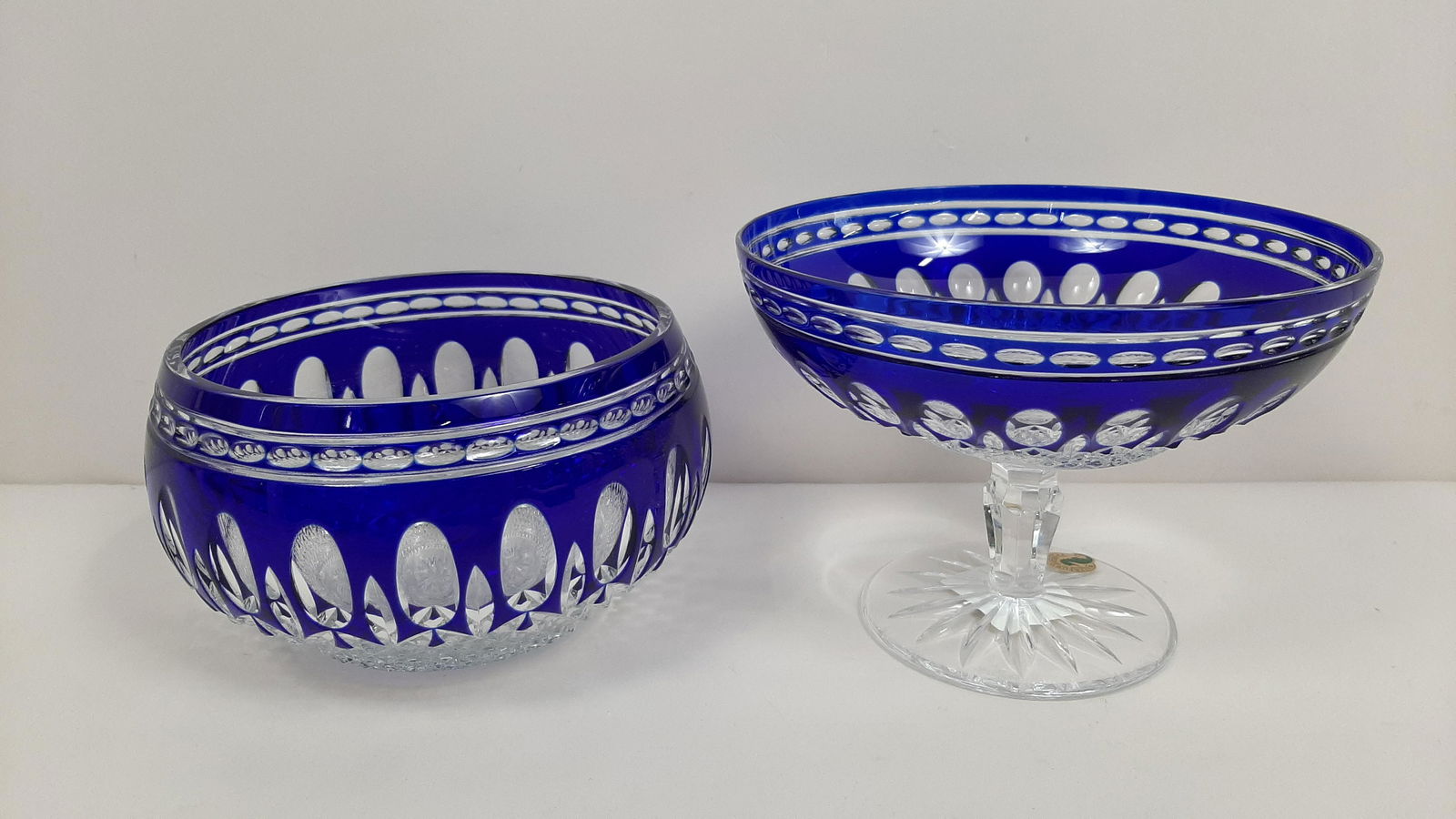 2 Pcs Waterford Cobalt Cut to Clear Glassware (1 of 5)