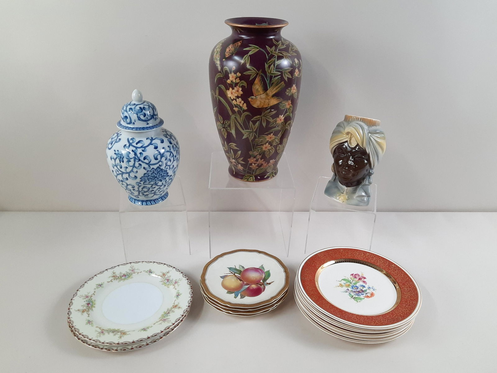 15 Pcs Incl Royal Copley Head Vase and Dresden (1 of 13)