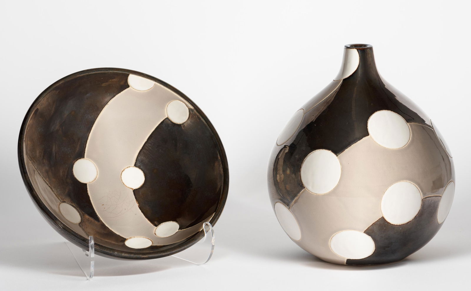 Mid-Century Studio Ceramic Bowl & Vase (1 of 7)