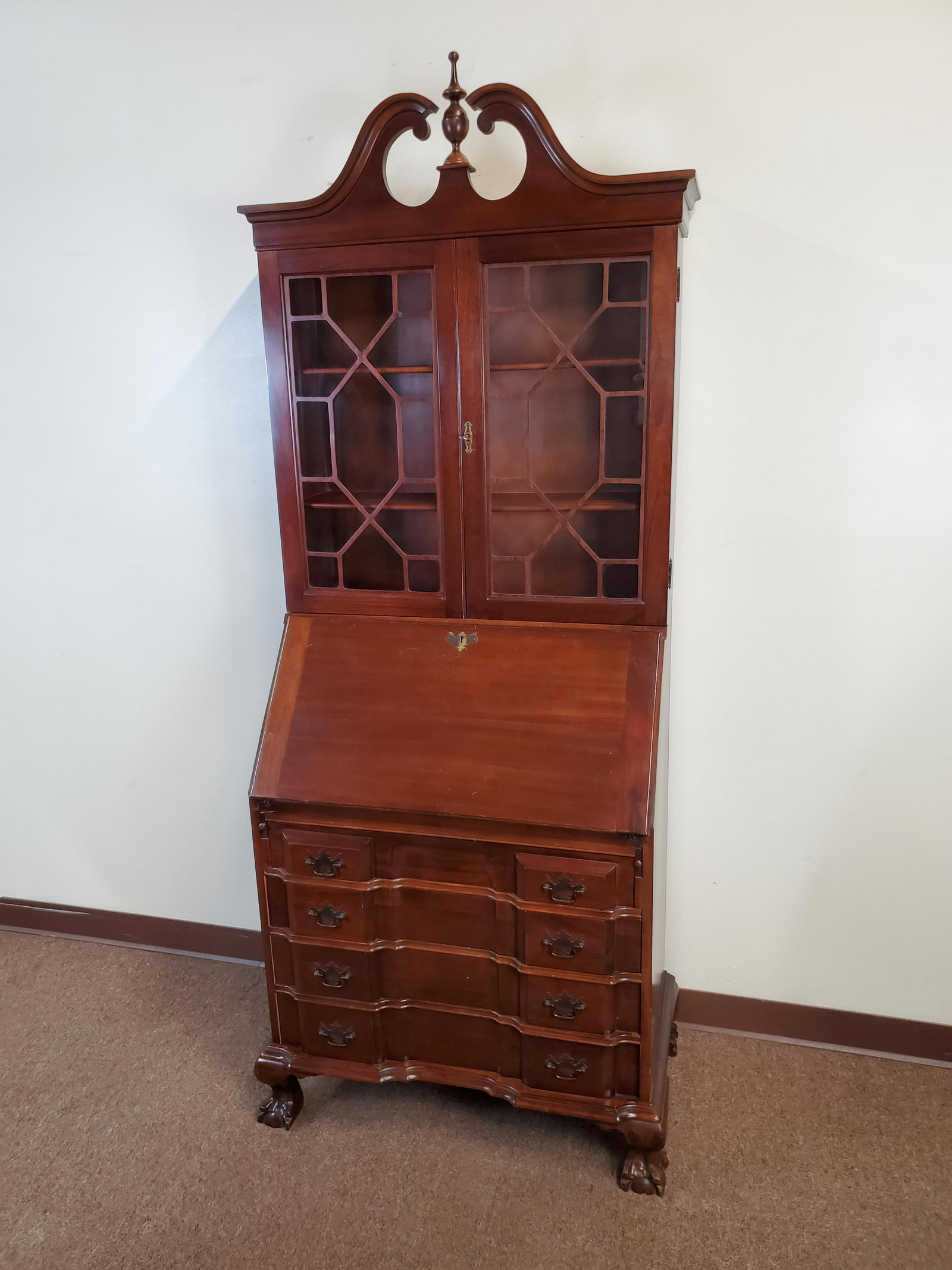 Secretary Desk: 31 3/4" wide X 17 1/2" deep X 80" high. IMPORTANT: Before bidding, please read the terms and conditions. When you registered for the auction you agreed to these terms and will be required to comply wi