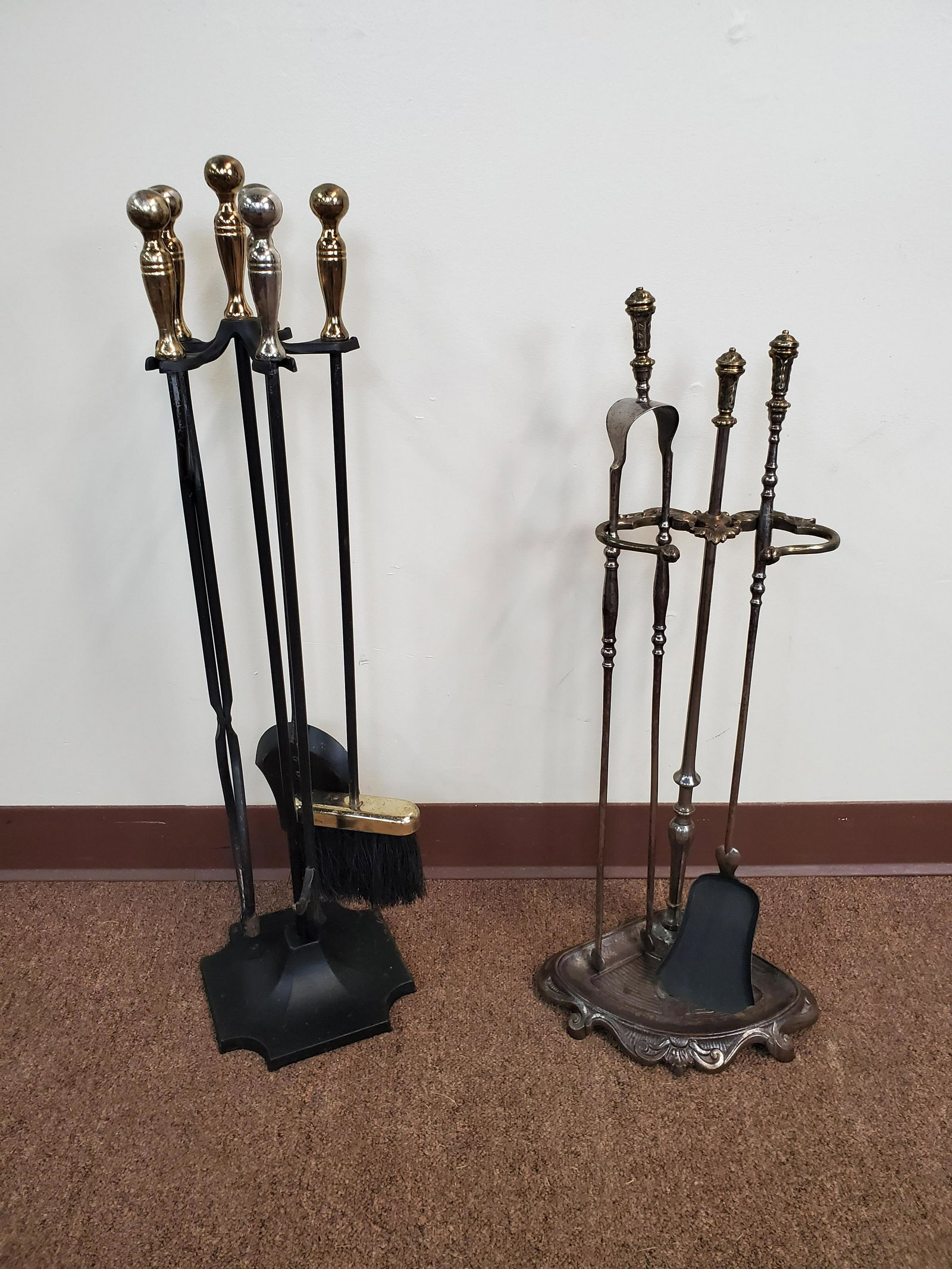 2 Fire Place Sets: 28"- 31" high. IMPORTANT: Before bidding, please read the terms and conditions. When you registered for the auction you agreed to these terms and will be required to comply with them.