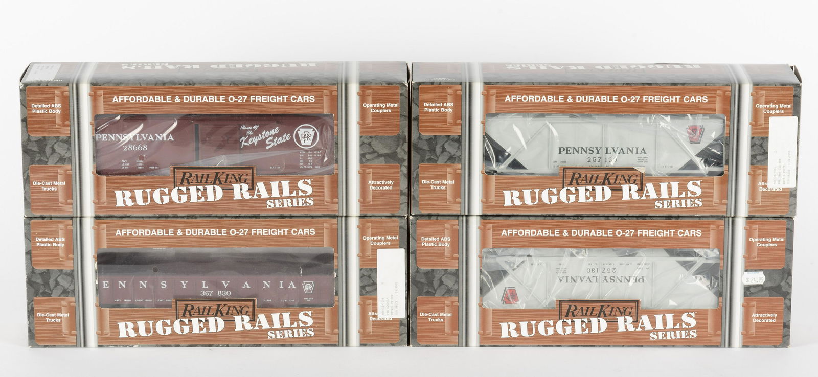 4 Rail King PRR Rugged Rail Series Freight Cars (1 of 5)