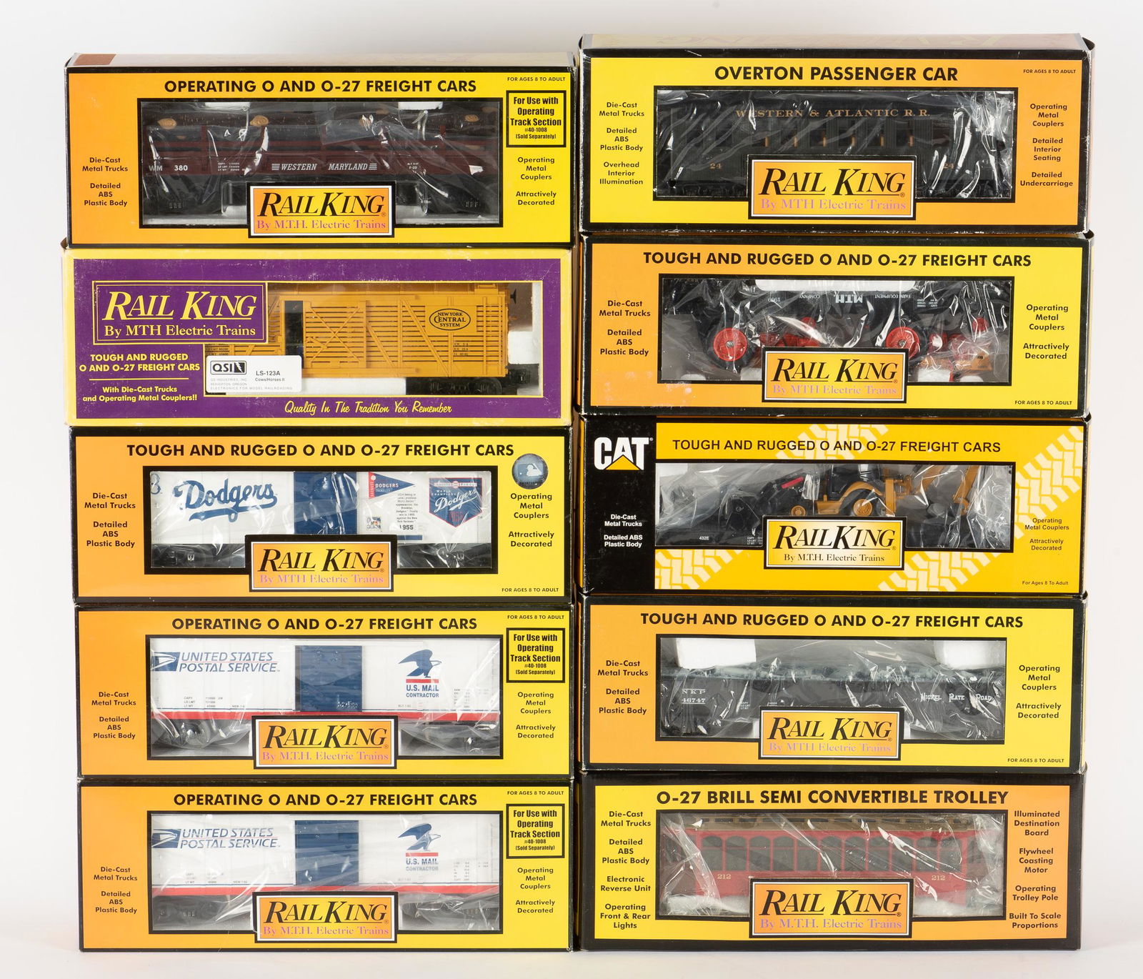 10 Rail King Train Cars Incl. Brooklyn Dodgers (1 of 11)