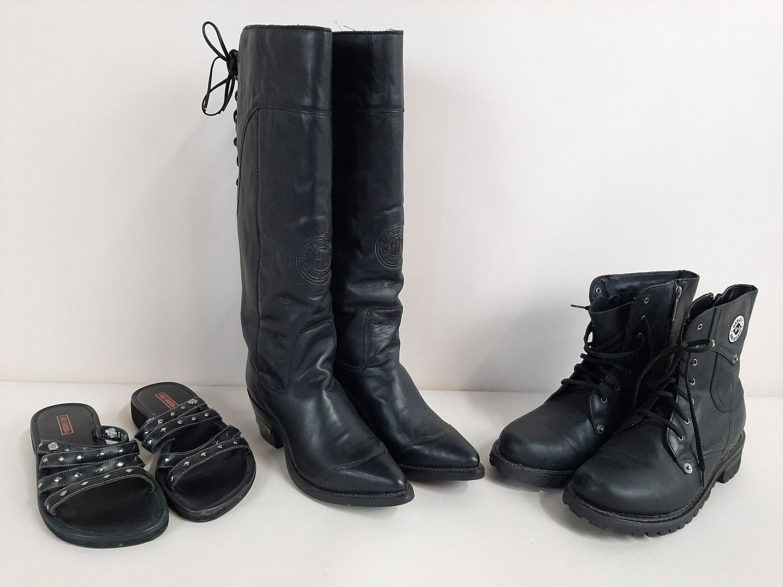 3 Pairs Harley-Davidson Women's Boots and Sandals (1 of 10)