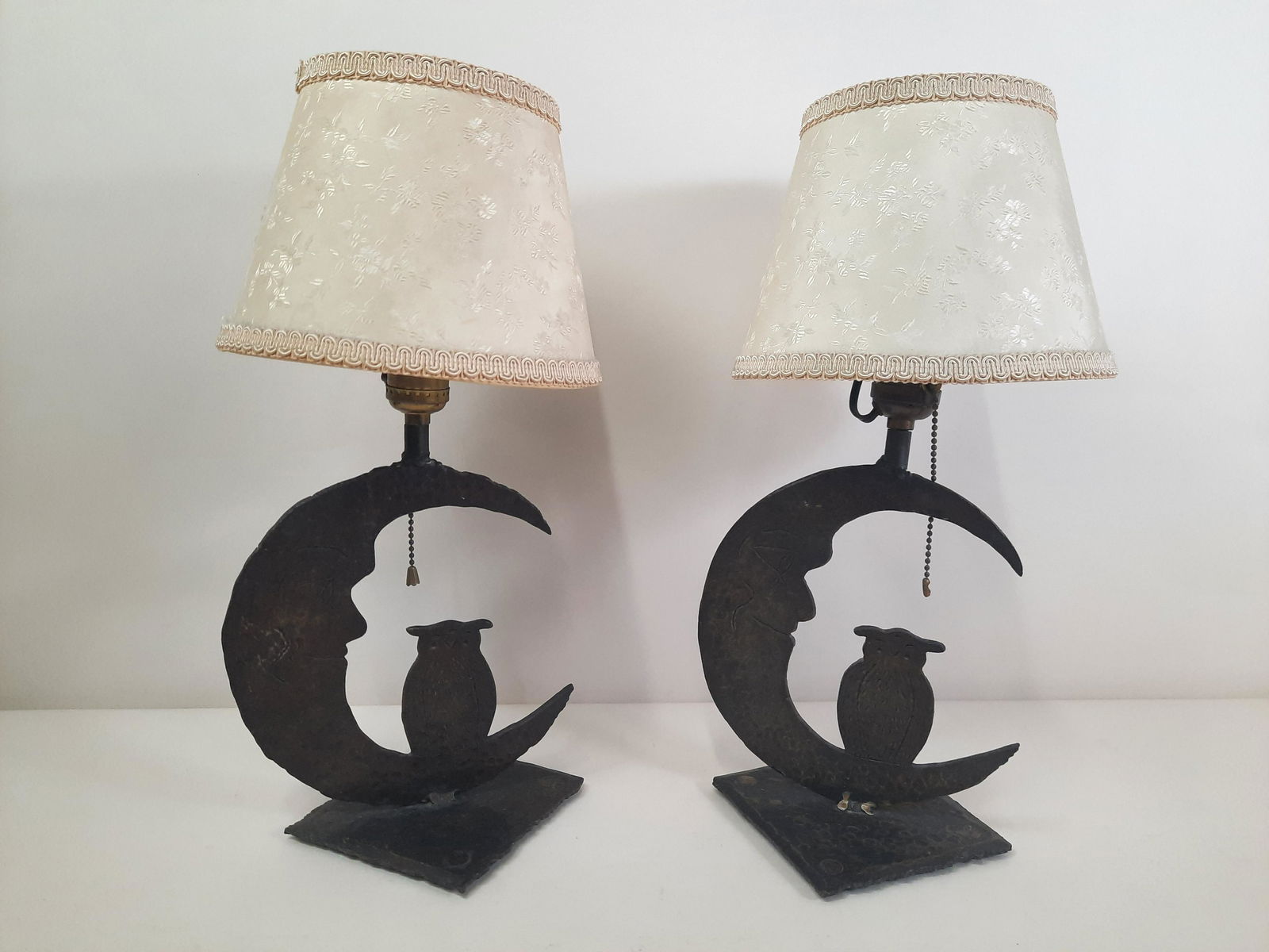 Moon and Owl Hand Hammered Lamps (1 of 6)