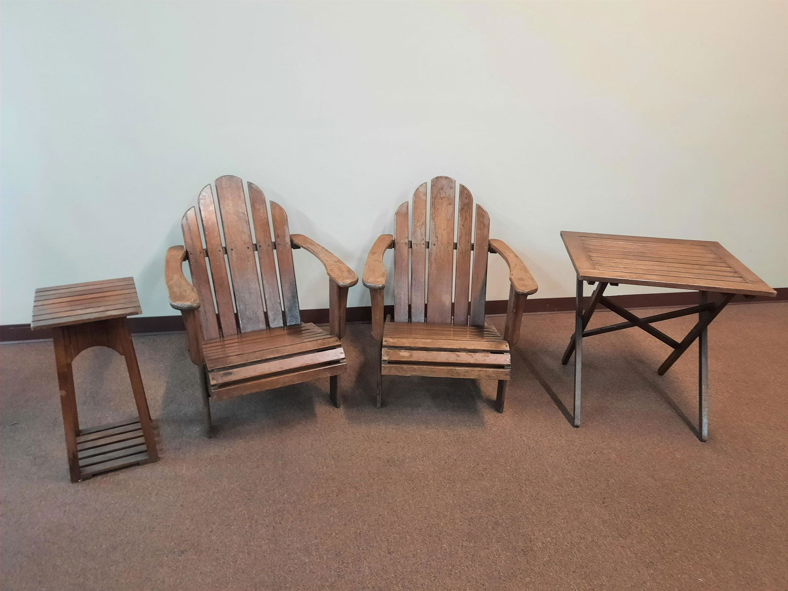 4 Pcs Vintage Wood Outdoor Furniture (1 of 6)