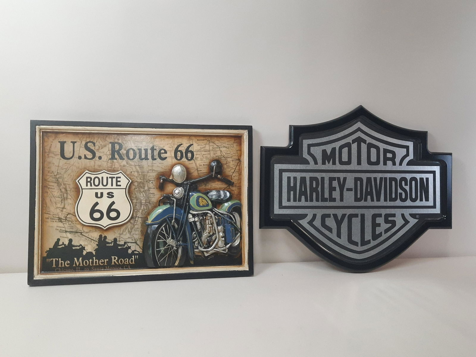 Harley Davidson Mirror and Route 66 Sign (1 of 1)